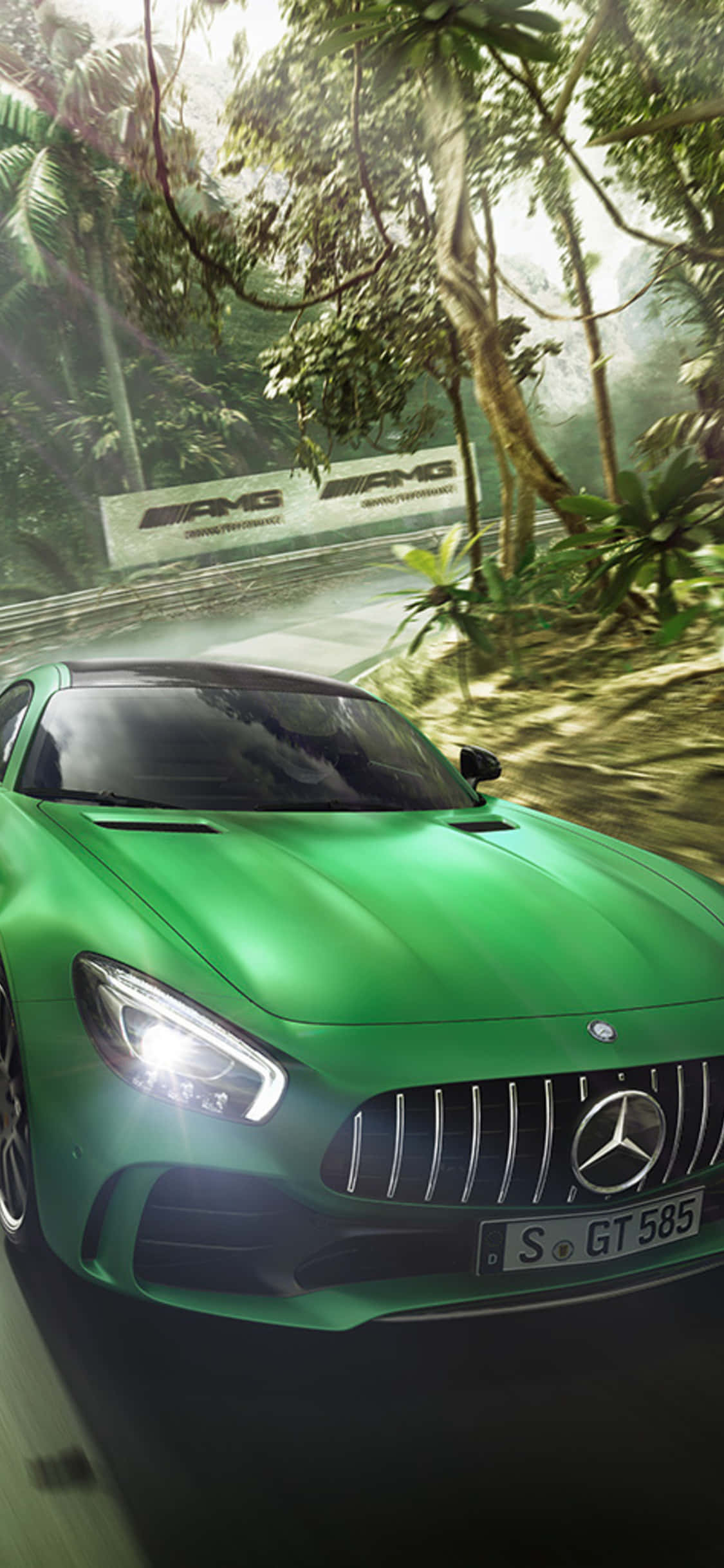 iPhone X AMG GT-R фон AMG GT на пътя Тапет