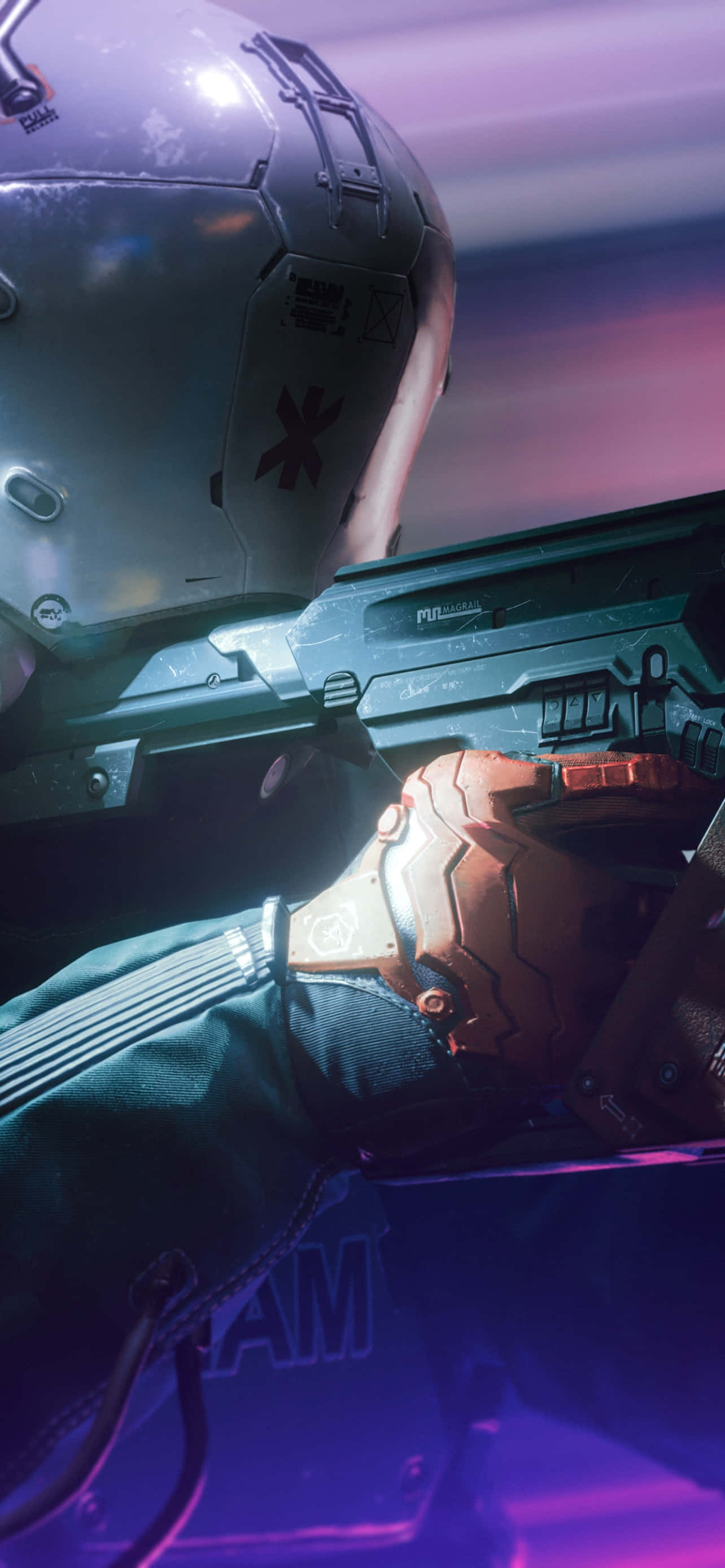 iPhone X Cyberpunk 2077 фон полиция Тапет