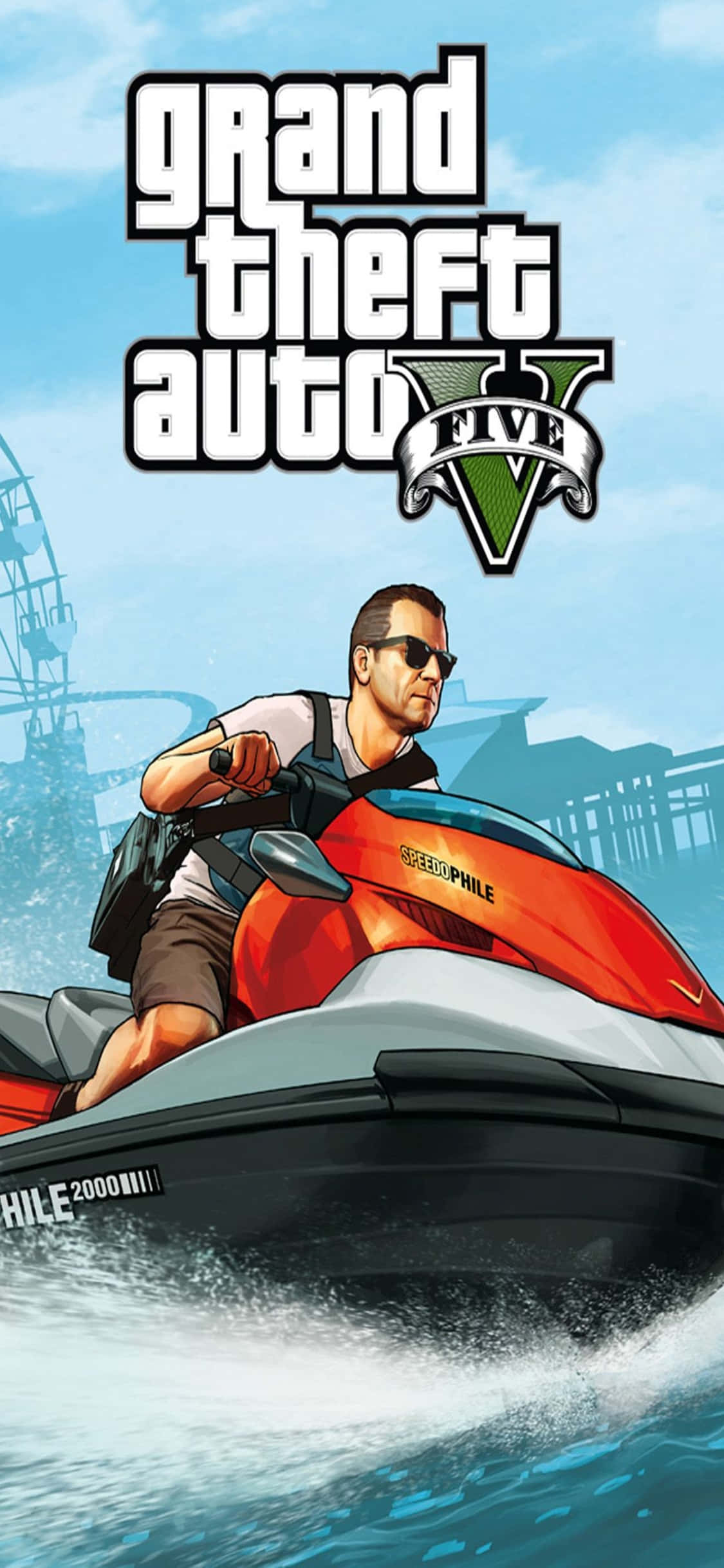 iPhone X Grand Theft Auto V фон и воден скутер Тапет