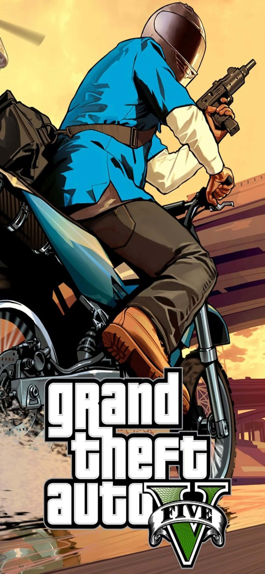 iPhone X Grand Theft Auto V фон и мотоциклет Тапет