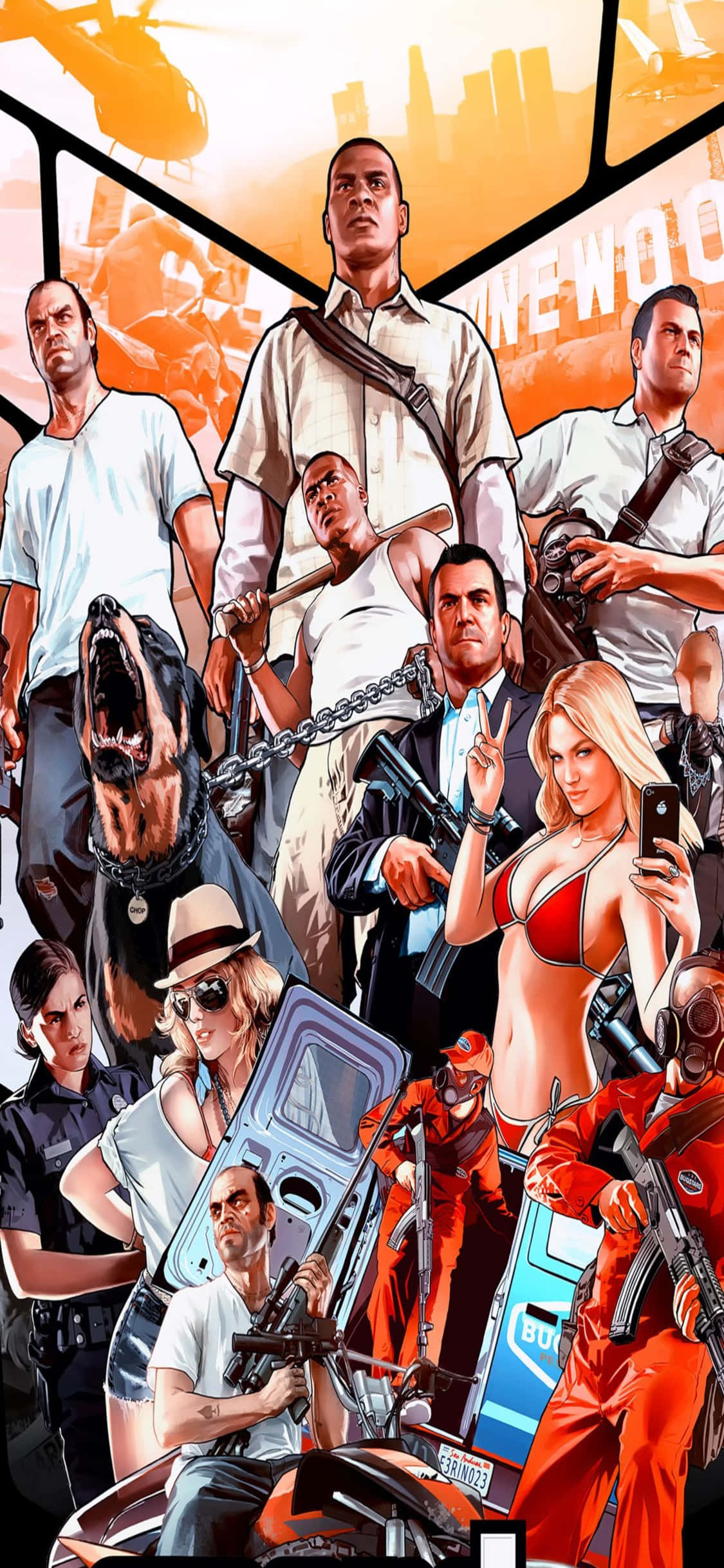 Фон за iPhone X Grand Theft Auto V и герой Тапет