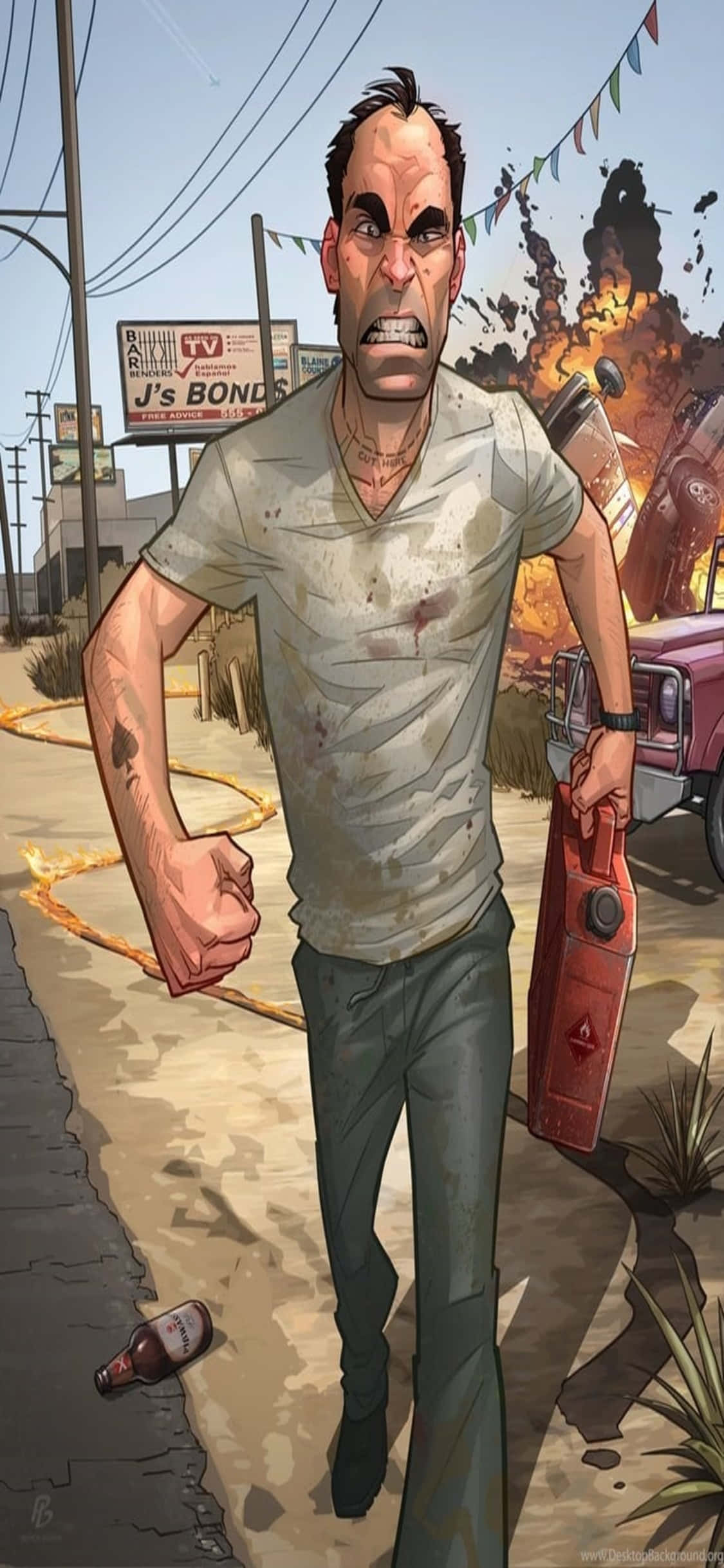 iPhone X Grand Theft Auto V фон ядос Тревор Тапет