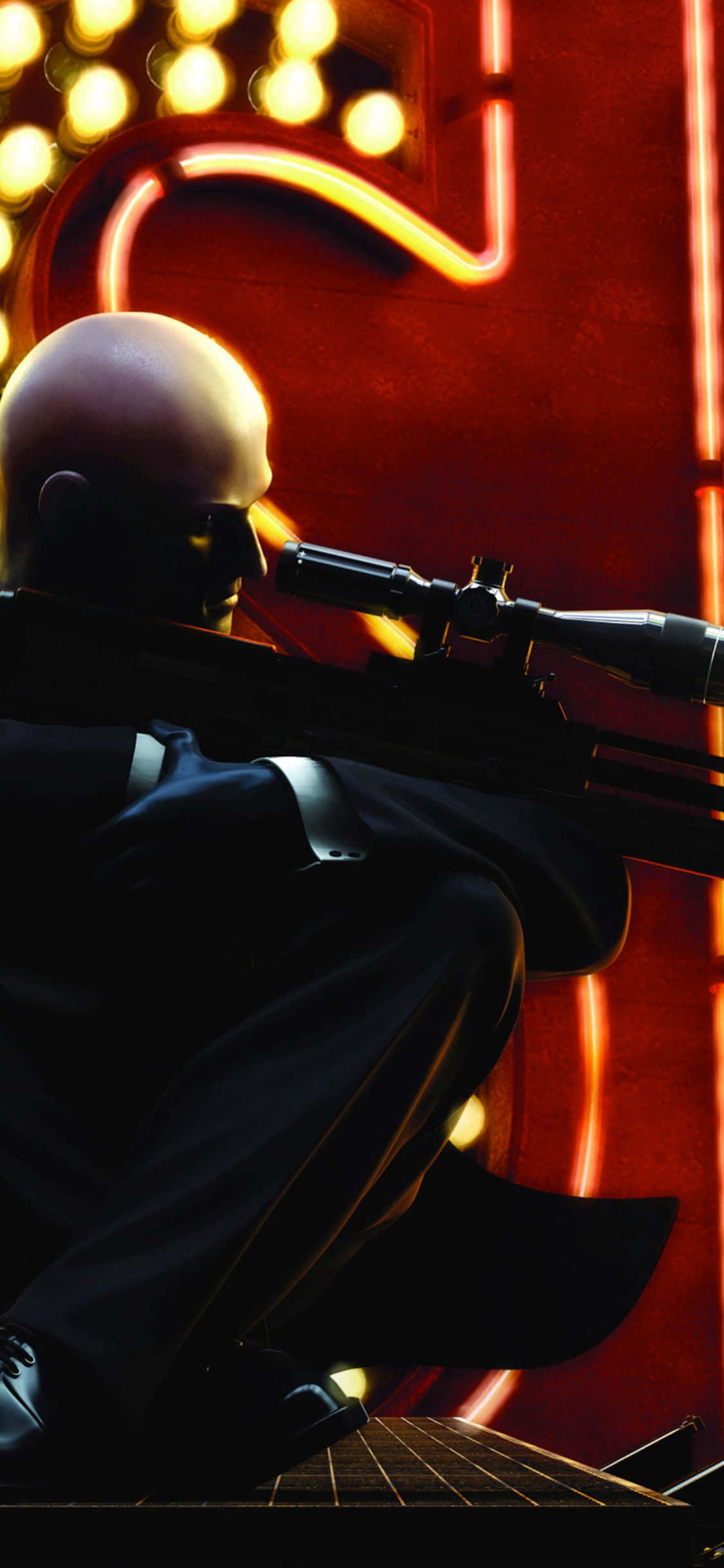 Приеми договори в стил с iPhone X и Hitman Absolution. Тапет