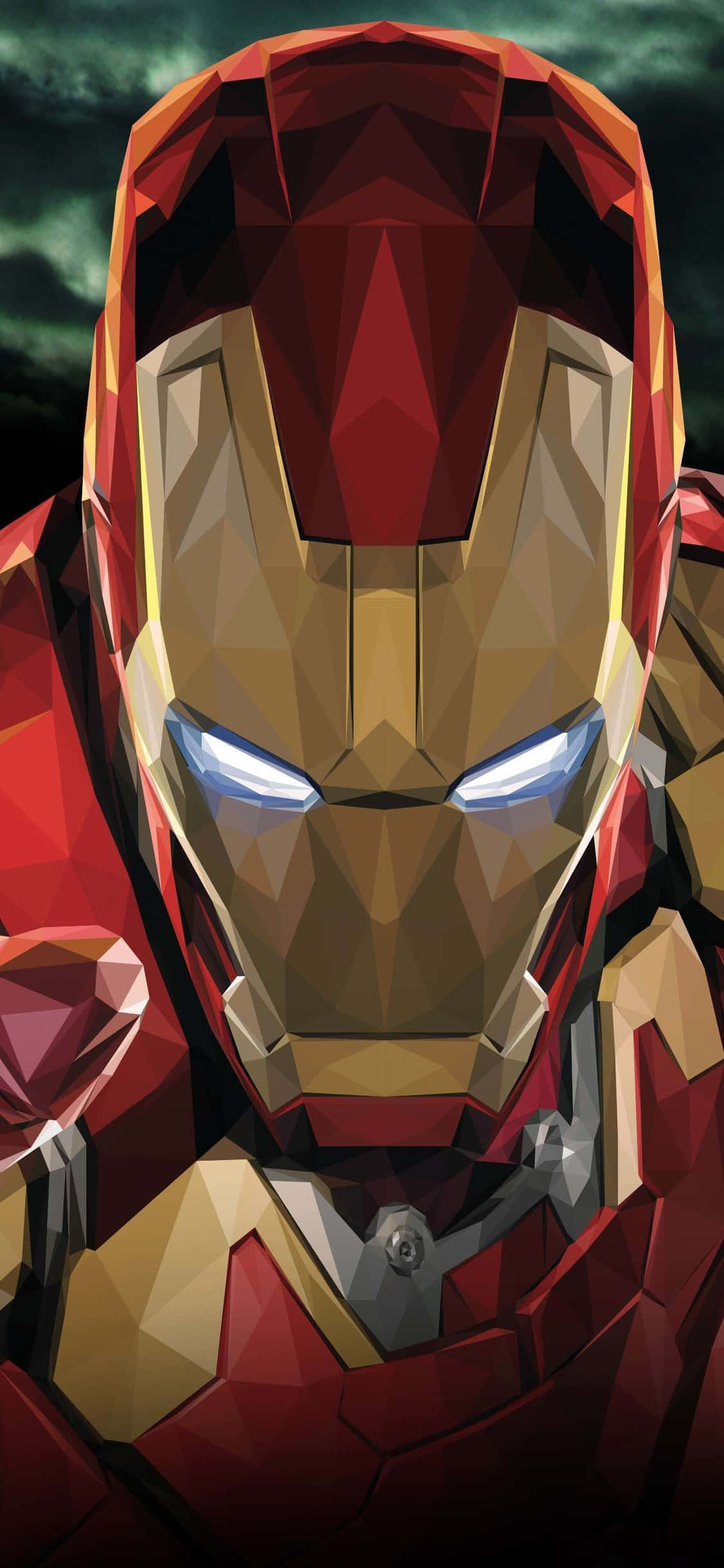 iPhone X Iron Man фон Остър и блестящ дизайн Тапет