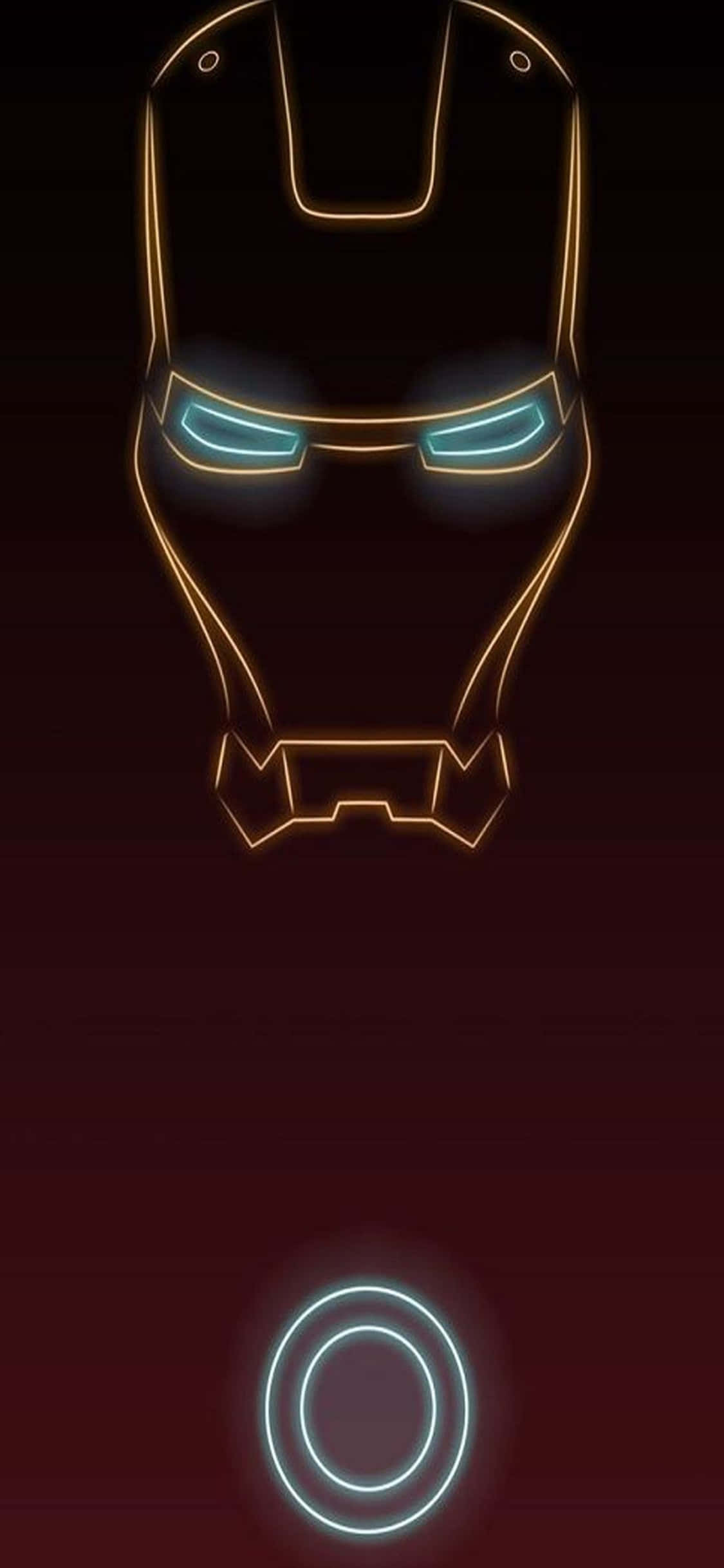 Фон за iPhone X с Iron Man в неонов дизайн Тапет