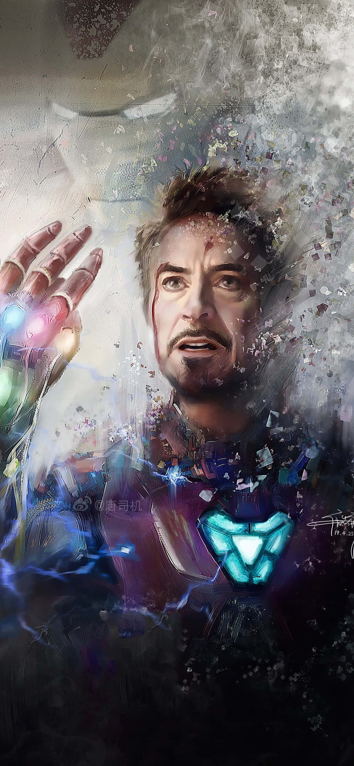 iPhone X Фон с Iron Man, изчезващ Тапет