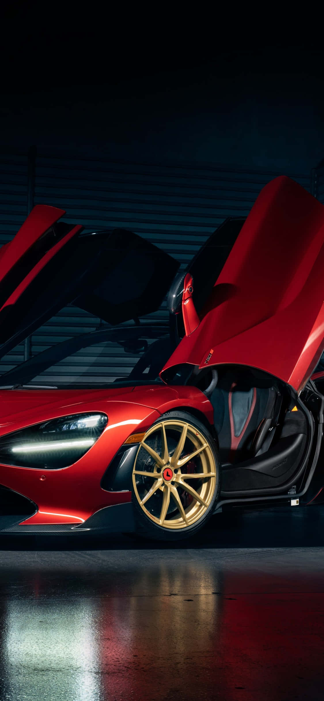 iPhone X Mclaren 720s Червена Врата Фон Тапет