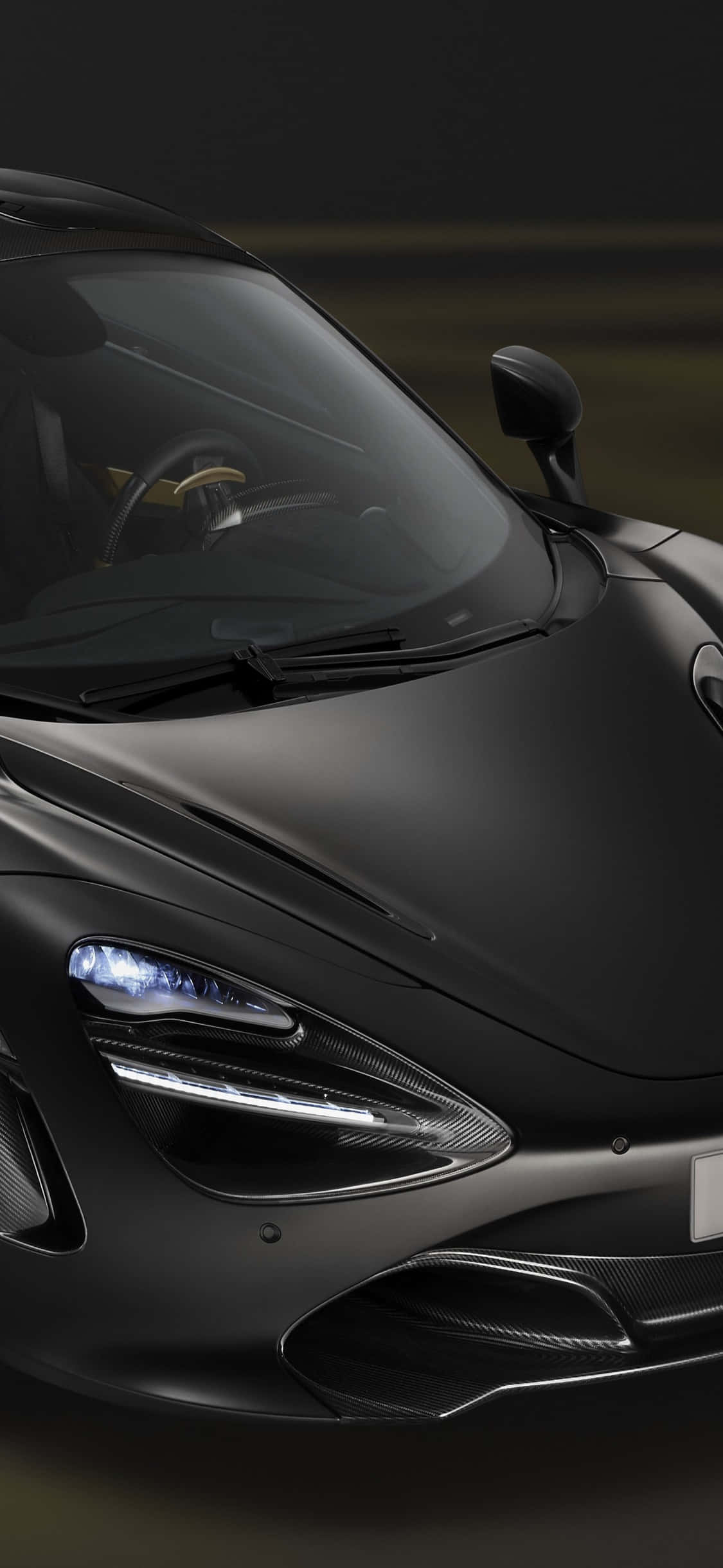 iPhone X Mclaren 720s Черен фон Тапет