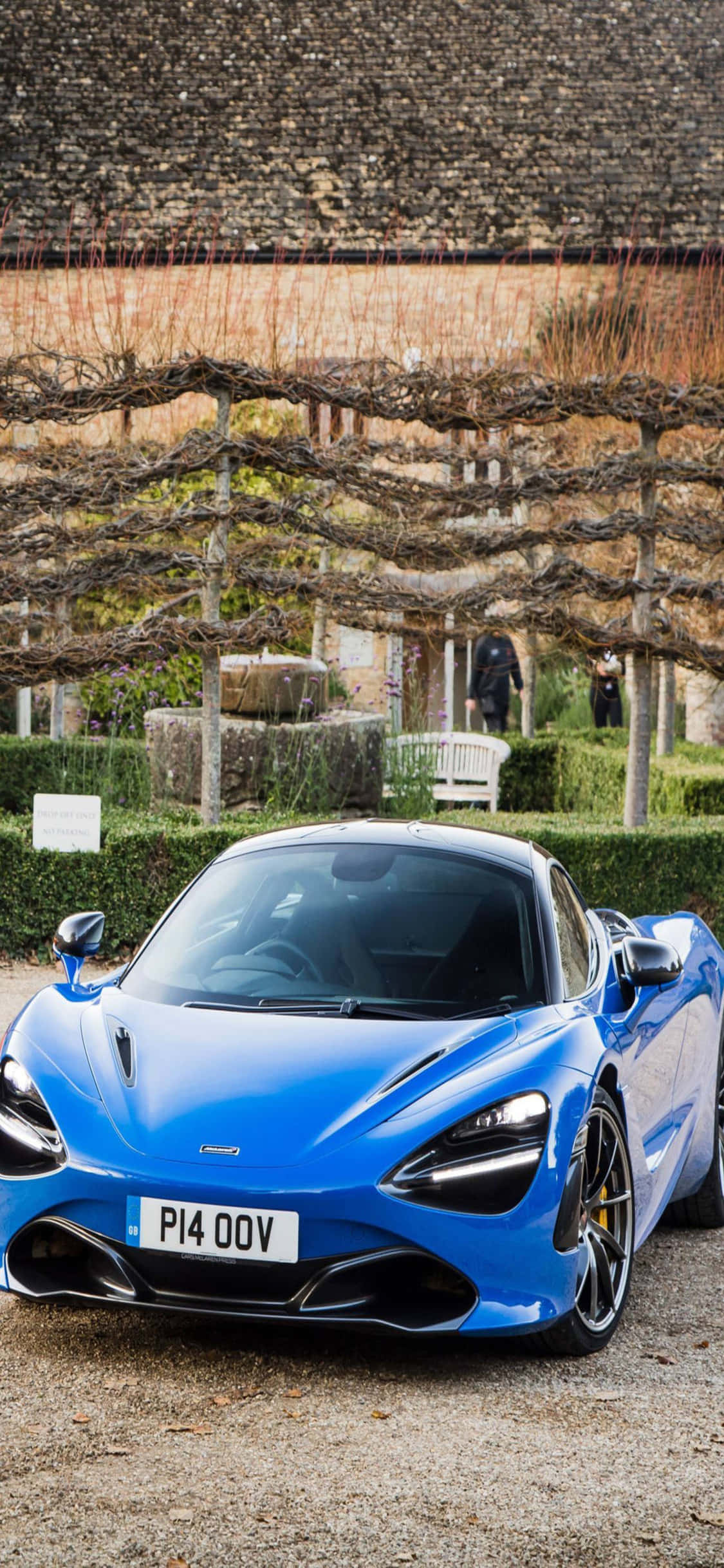 iPhone X McLaren 720s син фон Тапет