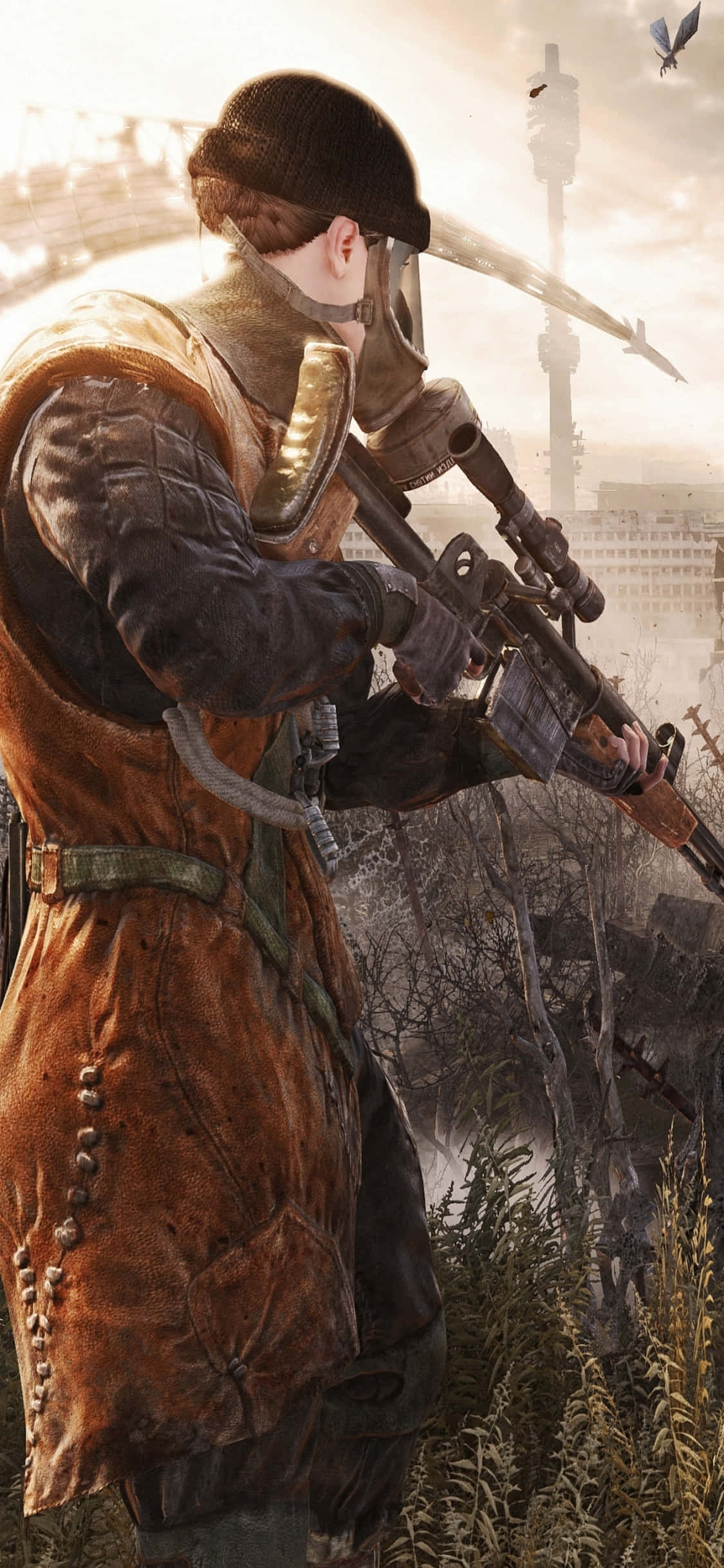 Заден изглед на ловец iPhone X Metro Last Light фон Тапет