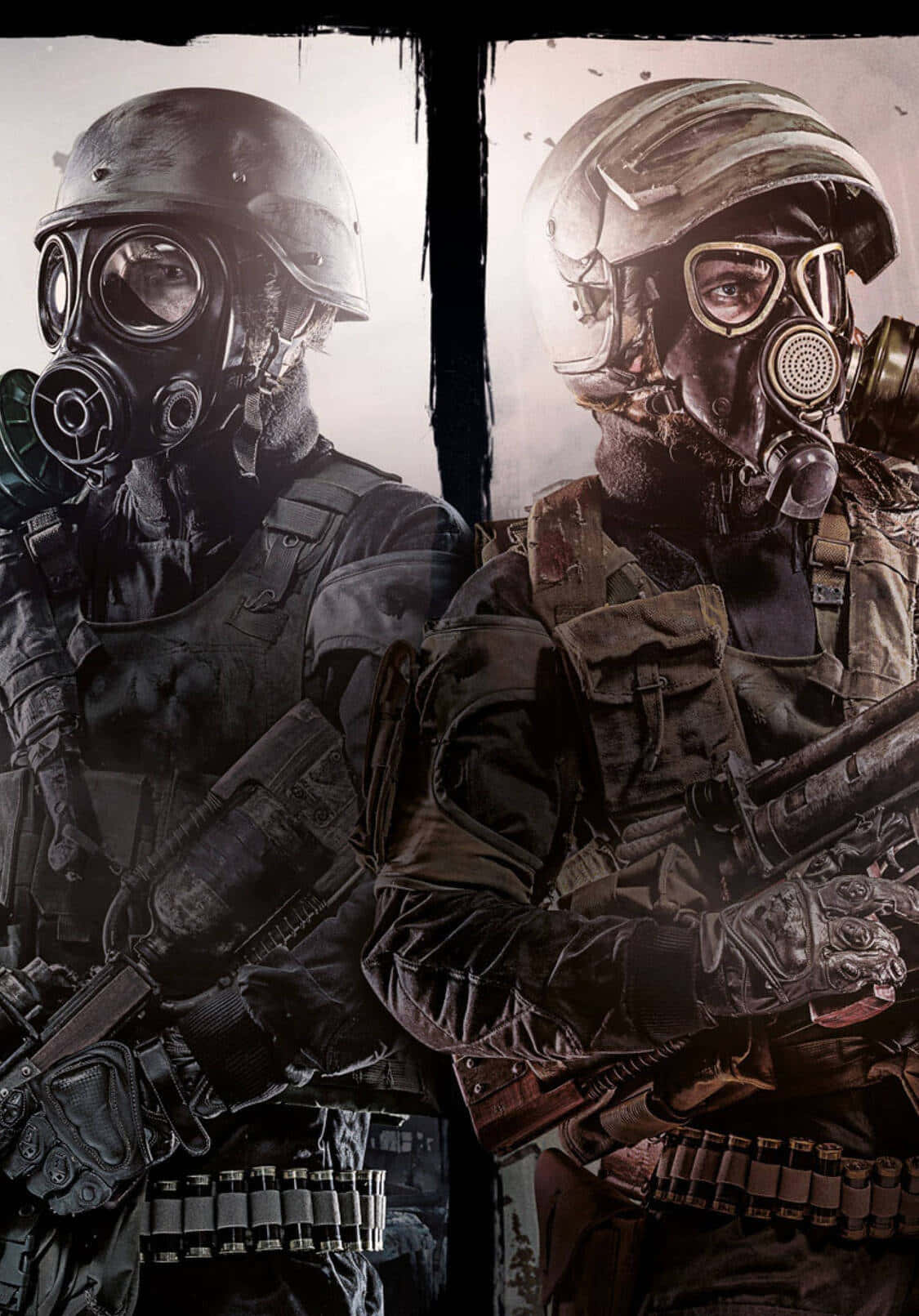 Фон за iPhone X от Metro Last Light с войници-съперници Тапет