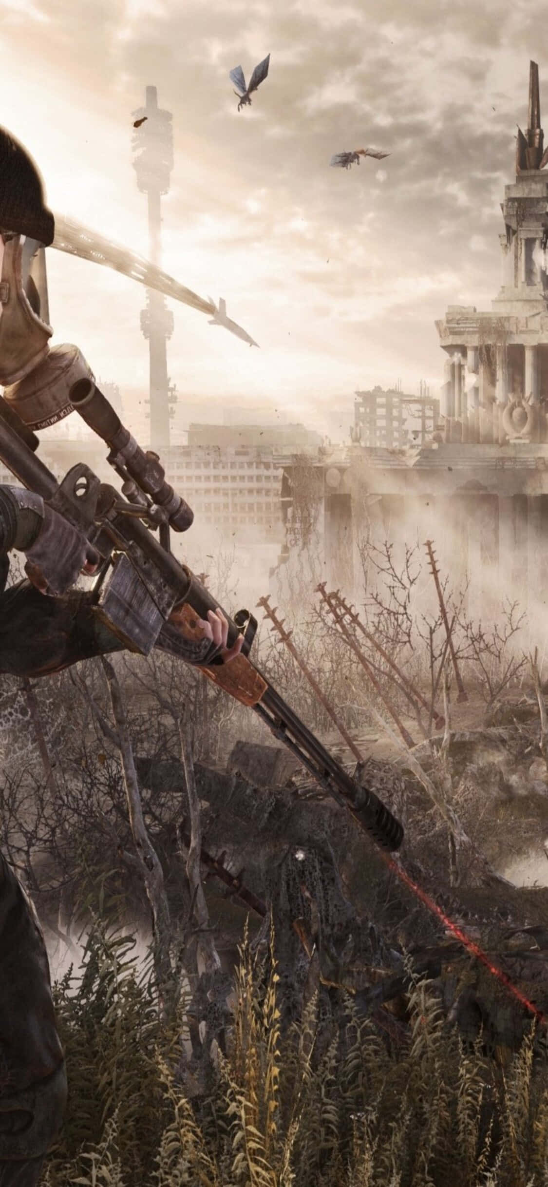 Войник, кой върви къ село – фон iPhone X Metro Last Light Тапет
