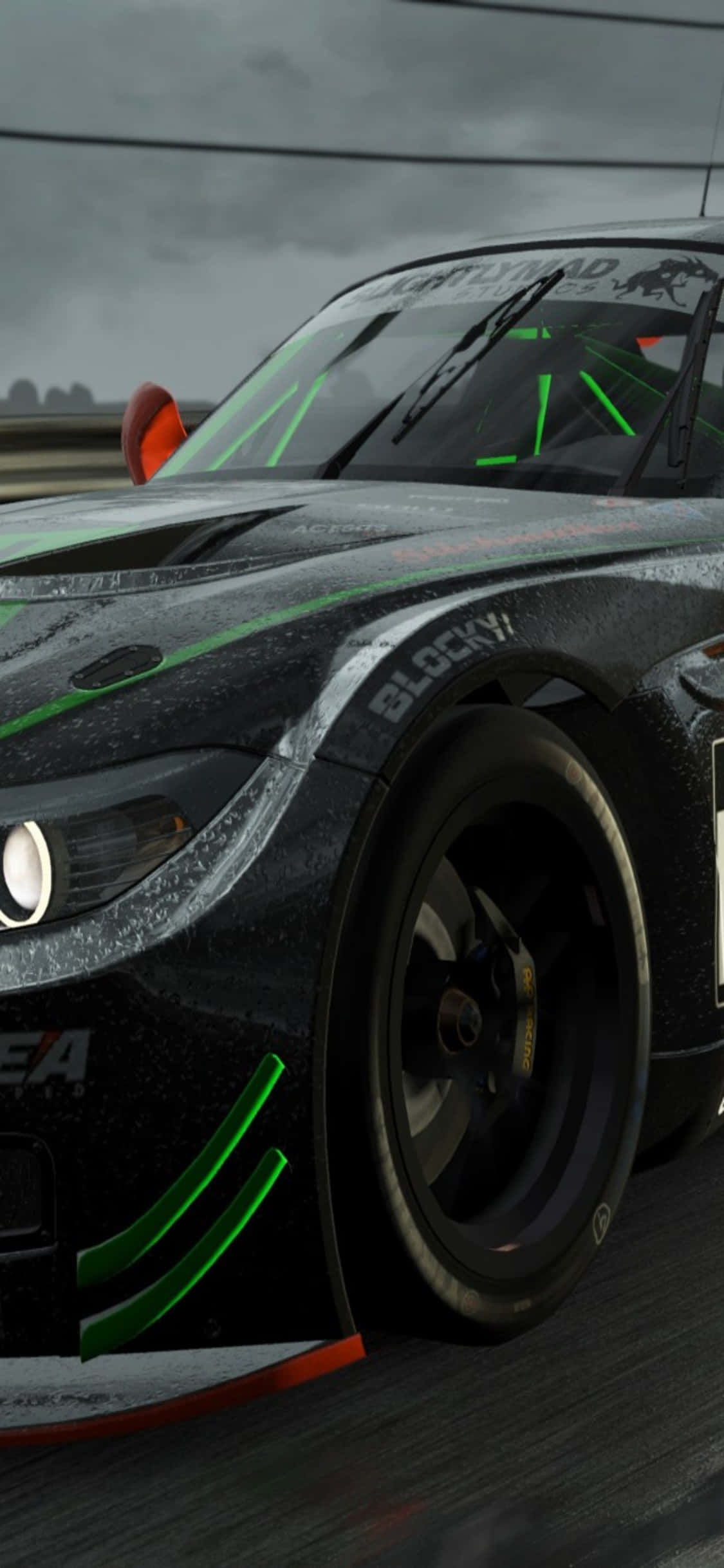 iPhone X Project Cars Фон Гланцово Черен BMW Z4 GT3 (E89) Тапет