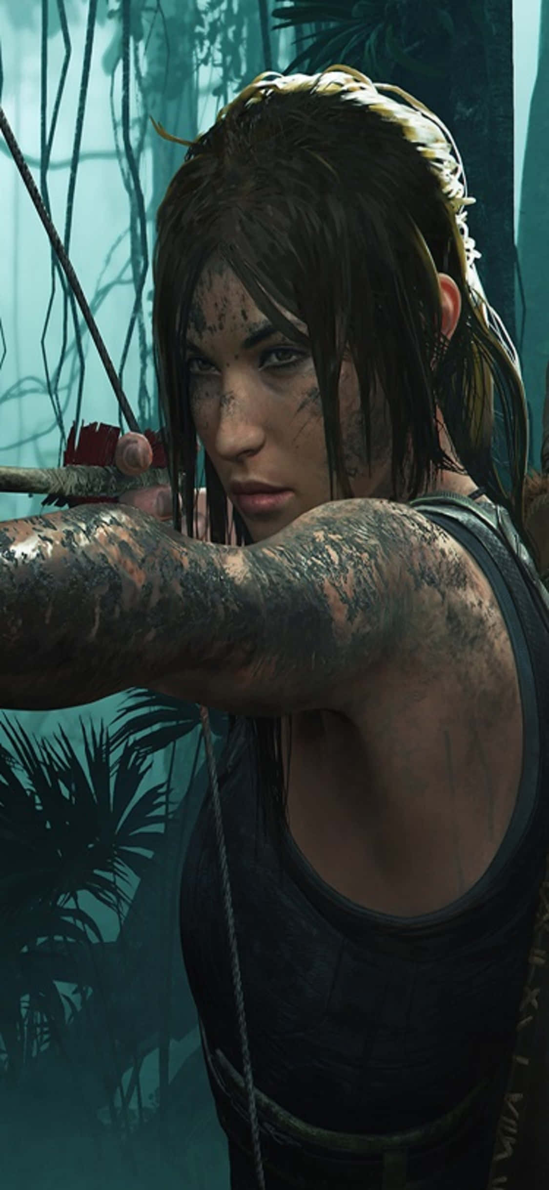 Изкатерйте си път до върха в вашето приключение с iPhone X Shadow of the Tomb Raider. Тапет