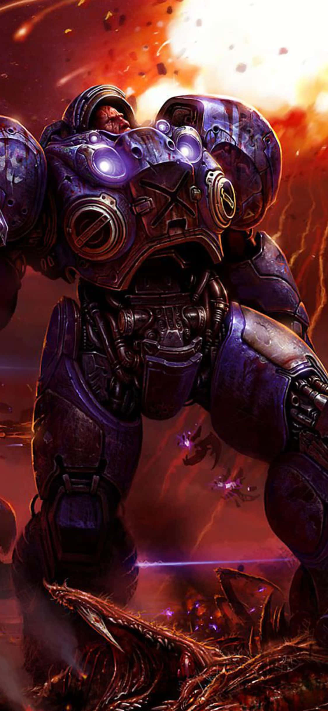 iPhone X Starcraft Ii Фон Тежка Меха Тапет