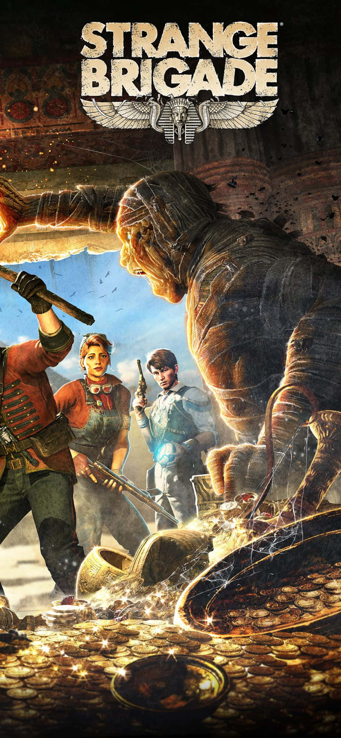 Зомби, пазящ съкровища iPhone X Strange Brigade фон Тапет