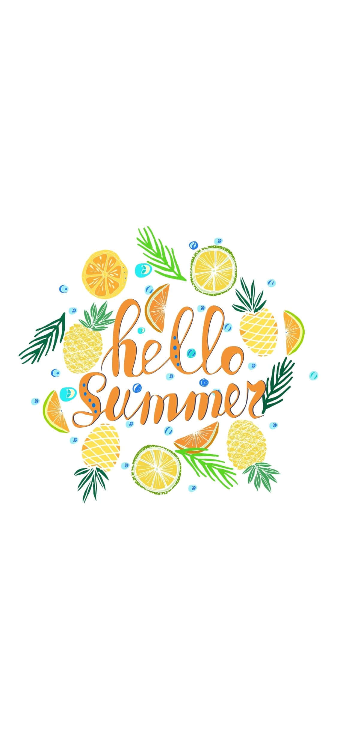 Типография Hello Summer iPhone X лятен фон Тапет