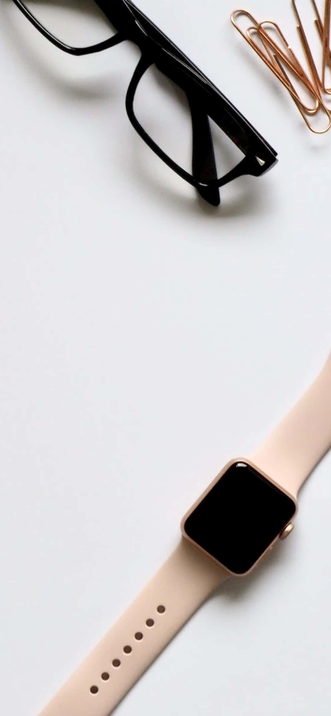 iPhone X бюро фон очила и iWatch Тапет