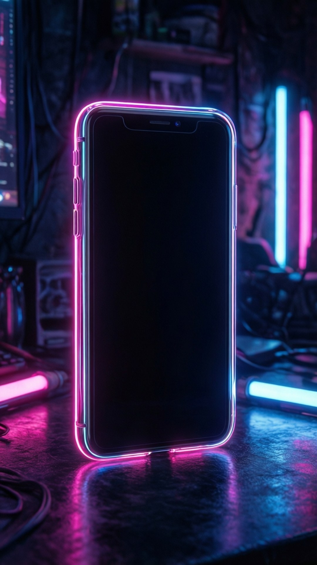 Неонов ръб iPhone XR Тапет