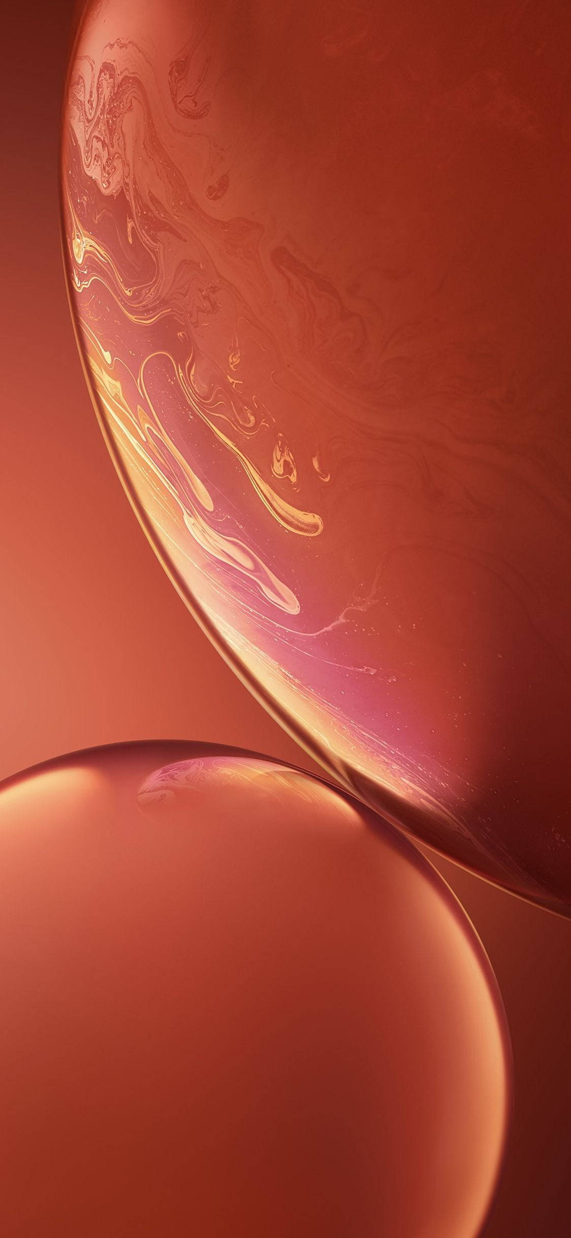 Червени мраморни мехурчета за iPhone XR Тапет