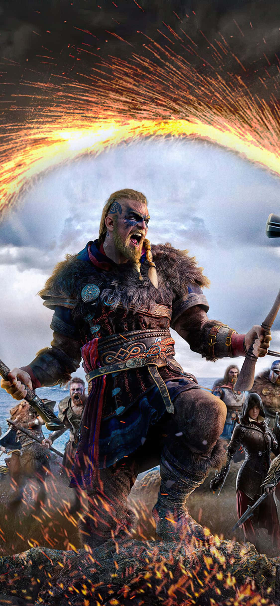 iPhone XS Assassin's Creed Valhalla Eivor призован фон Тапет