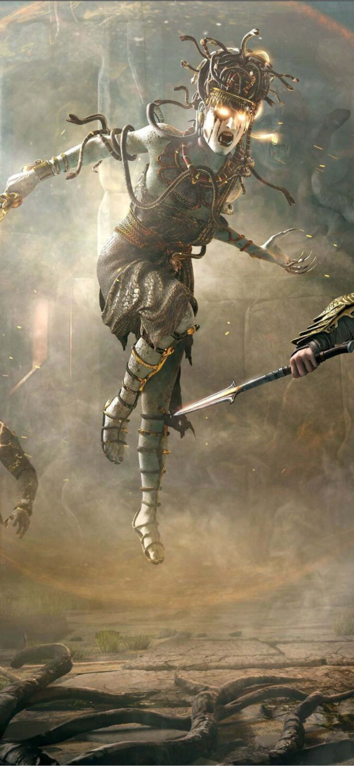 Фон за iPhone XS Assassin's Creed Valhalla с Медуза Тапет