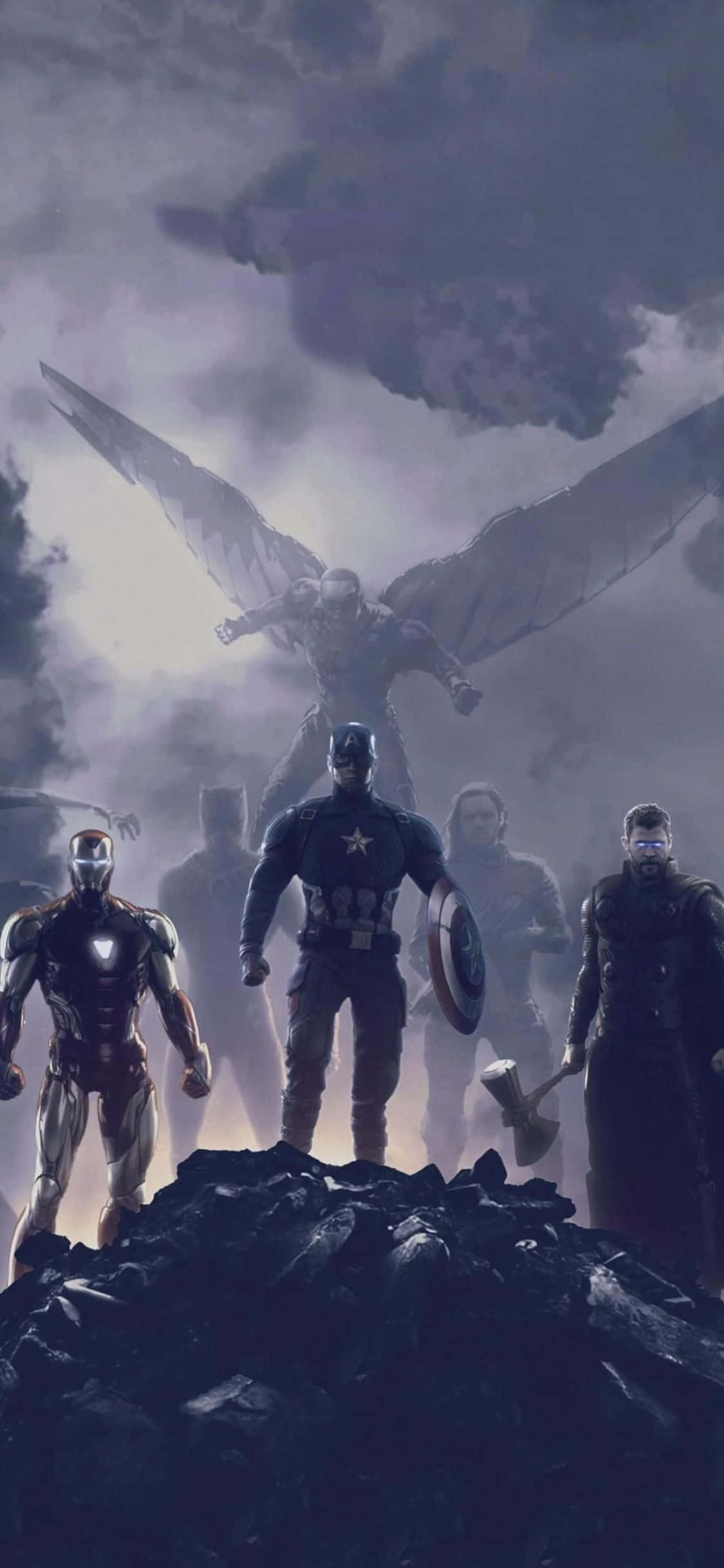 iPhone XS Avengers Endgame фон за филмова сцена Тапет