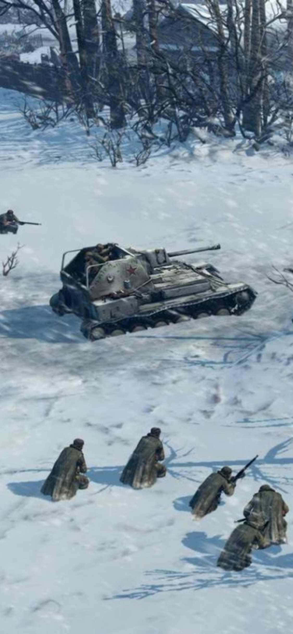Фон за iPhone Xs Company Of Heroes 2 с криещите се войска Тапет