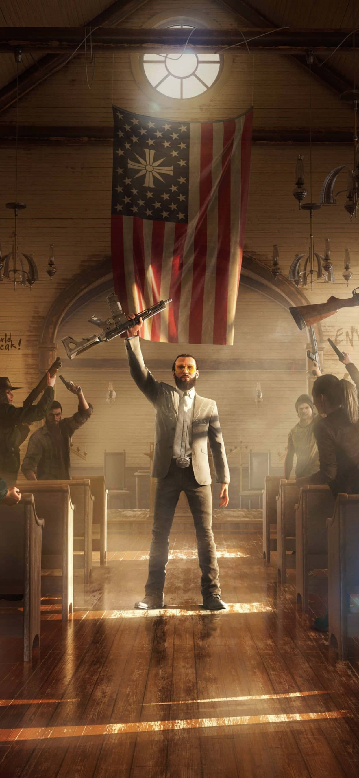 Наслаждайте се с епични приключения с iPhone Xs Max и Far Cry 5 Тапет