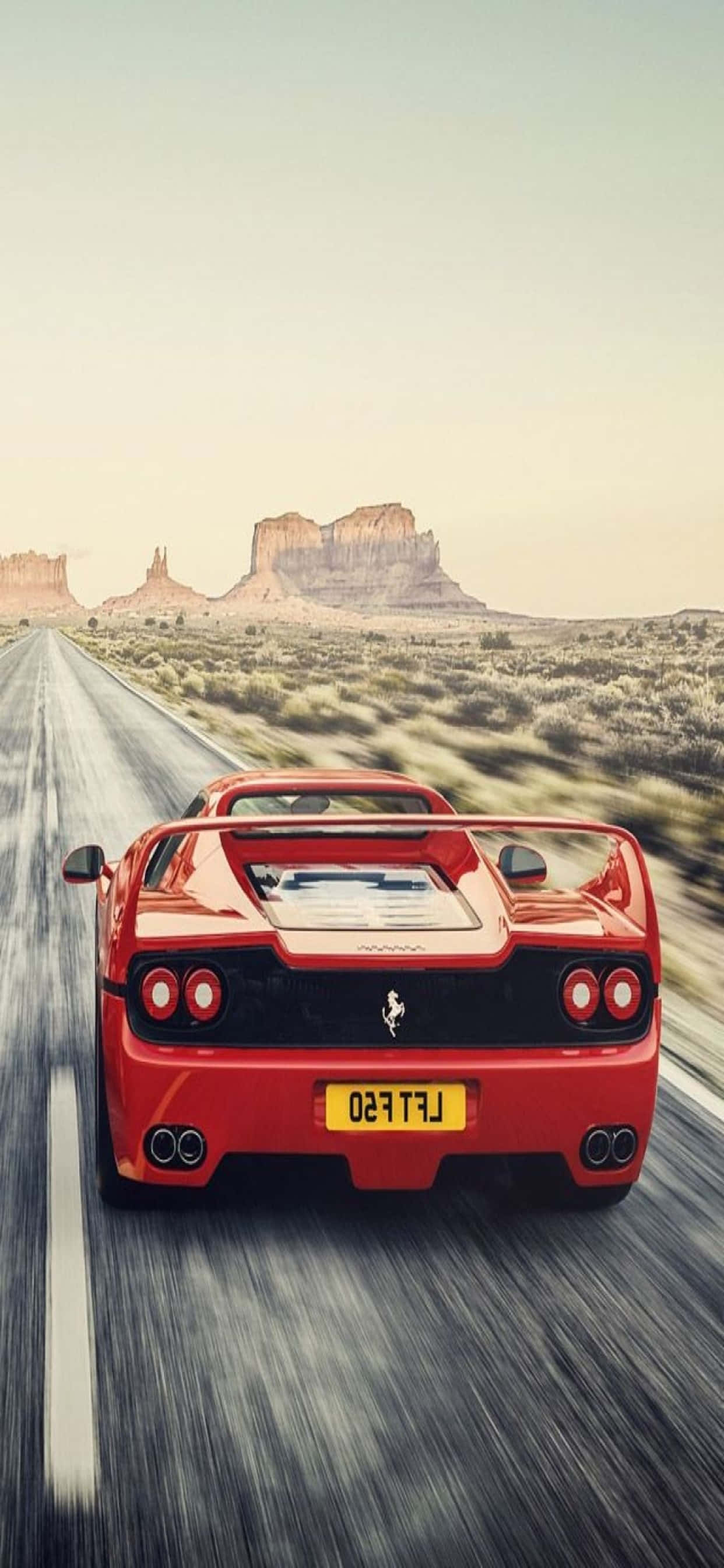 iPhone Xs Max Ferrari Тапет Червен Ferrari F50 На Пътя Тапет