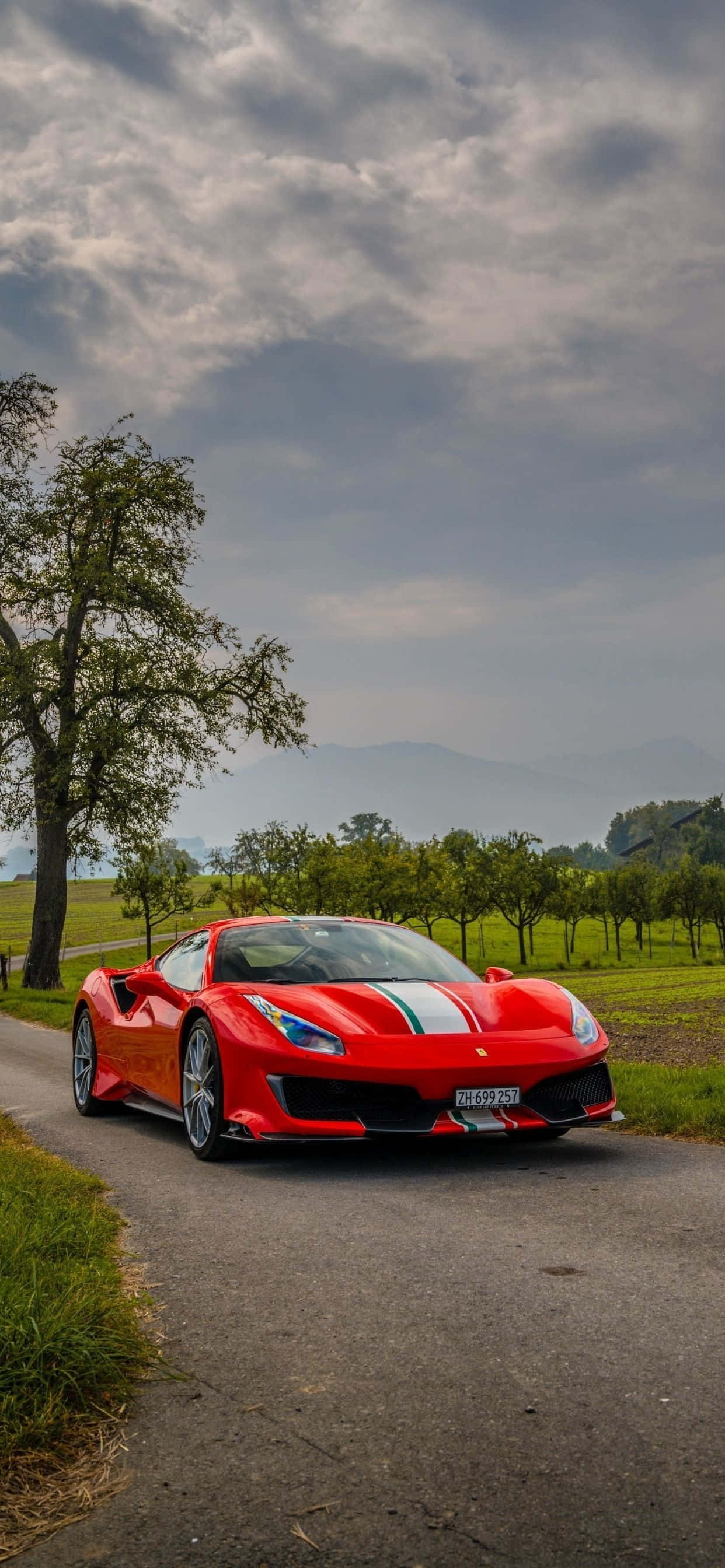 iPhone Xs Max Ferrari фон червен Ferrari 488 Pista Тапет