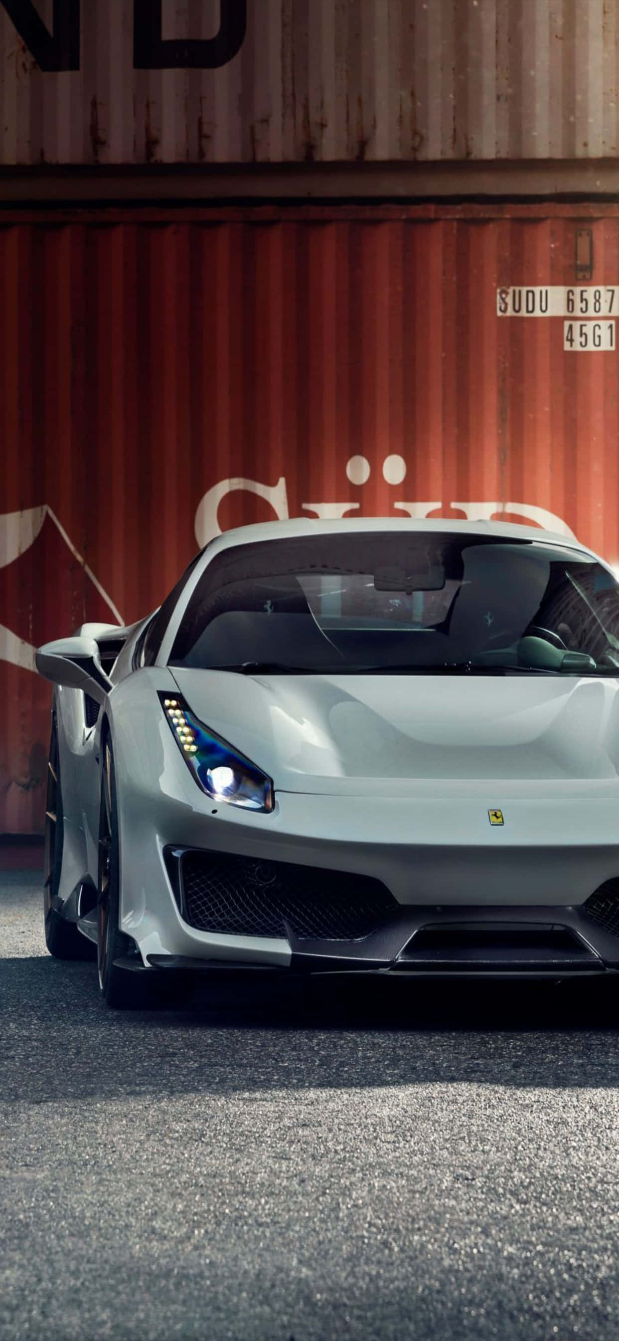 iPhone Xs Max Ferrari фон Сива Ferrari 488 Pista Тапет
