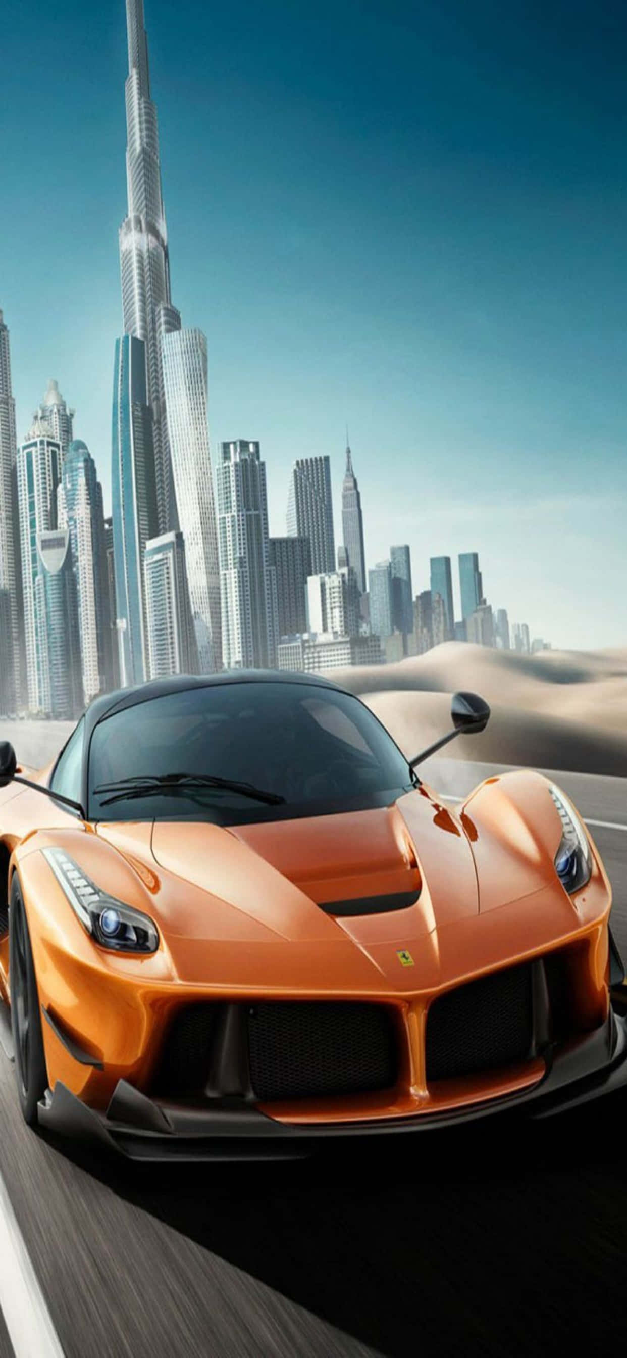 iPhone Xs Max Ferrari фон Оранжев LaFerrari Тапет