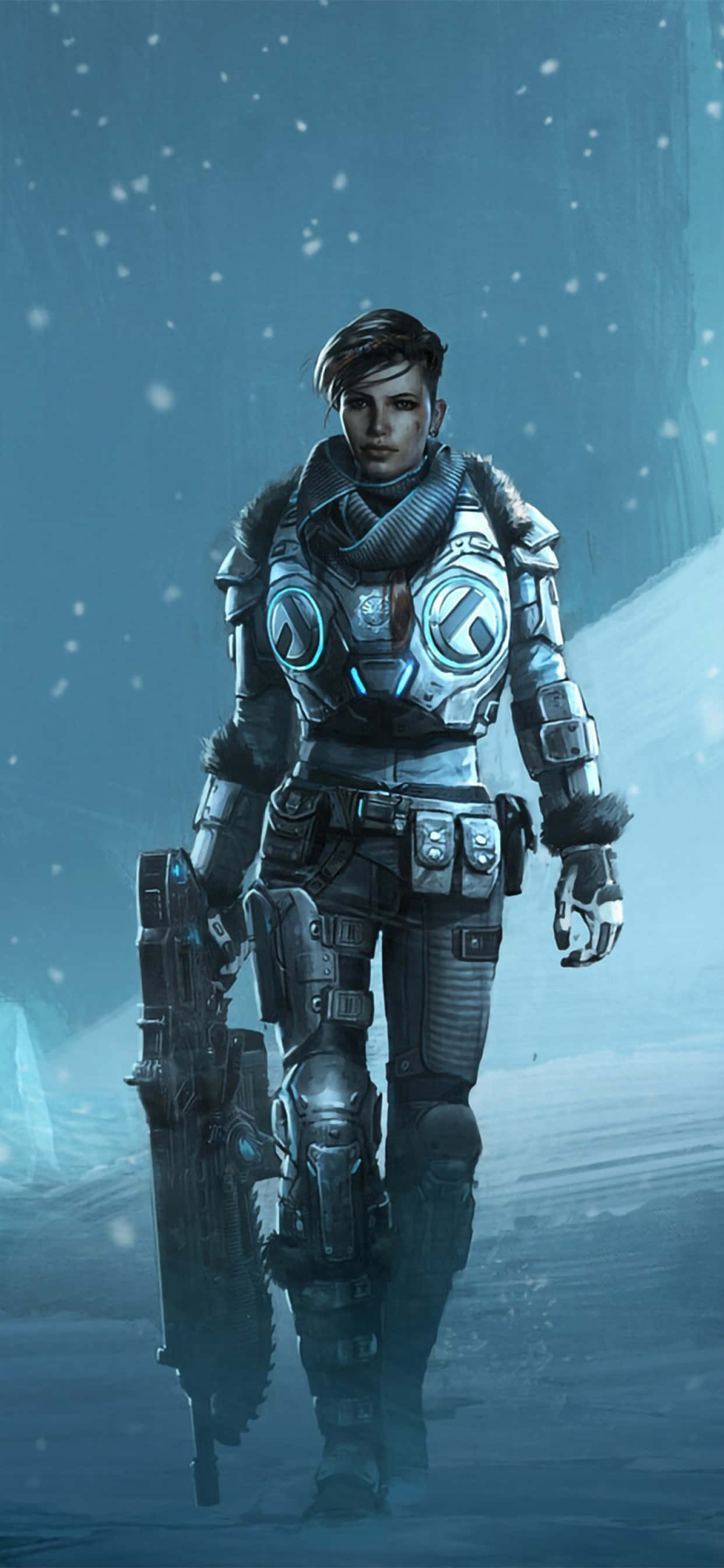 iPhone XS Max Gears Of War 5 Kait Snow Background Тапет