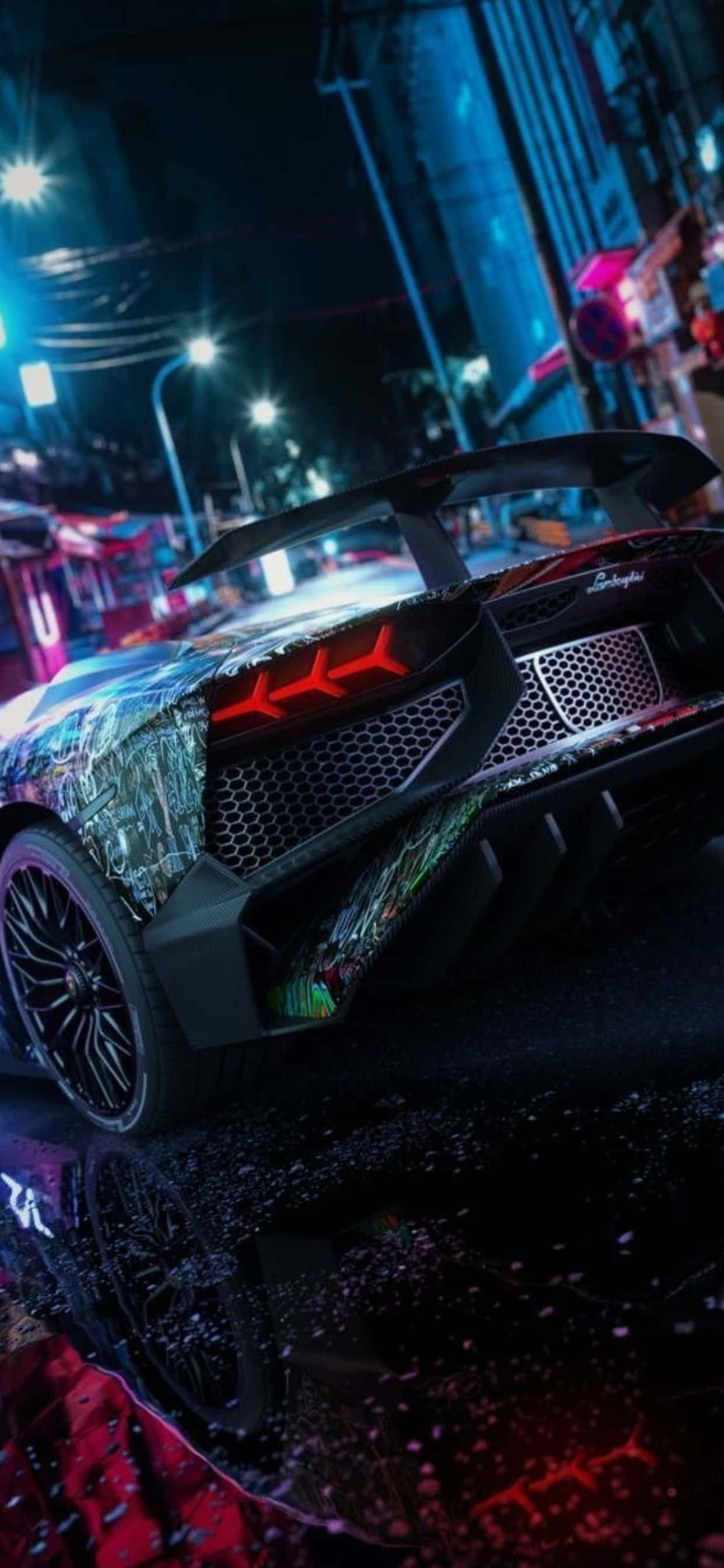 iPhone XS Max Lamborghini Aventador Заден фон Тапет
