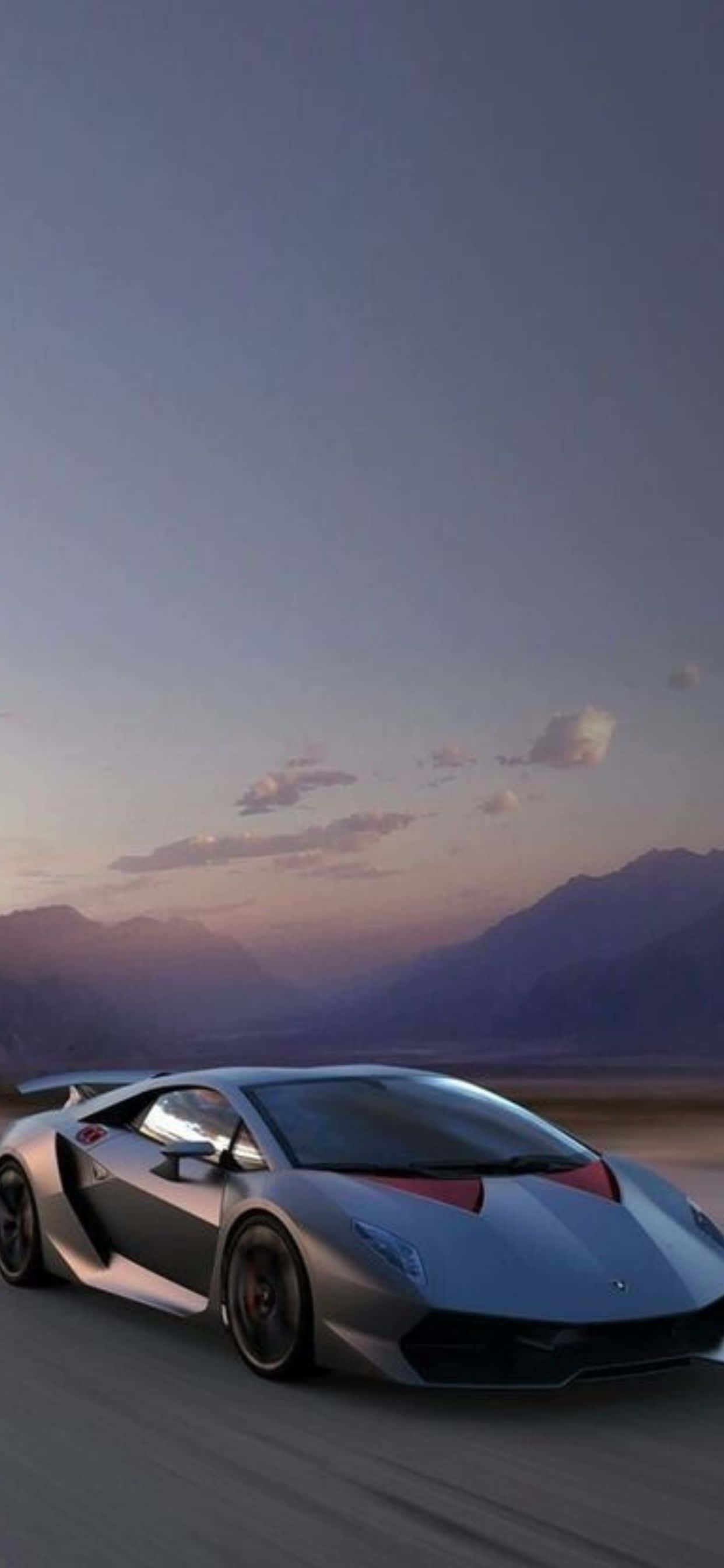 iPhone XS Max Lamborghini Sleek Gray Background Тапет