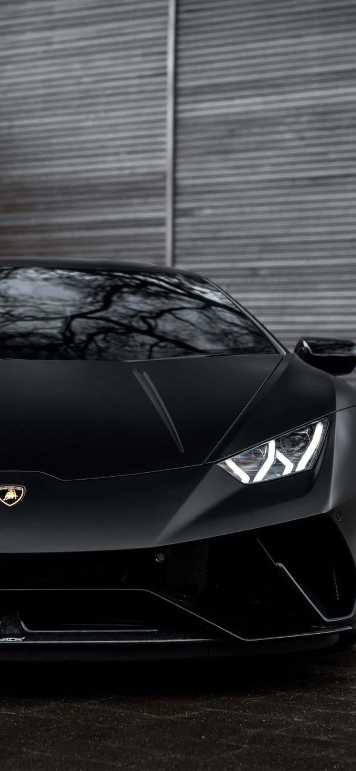 iPhone XS Max Lamborghini Матово Черен Фон Тапет
