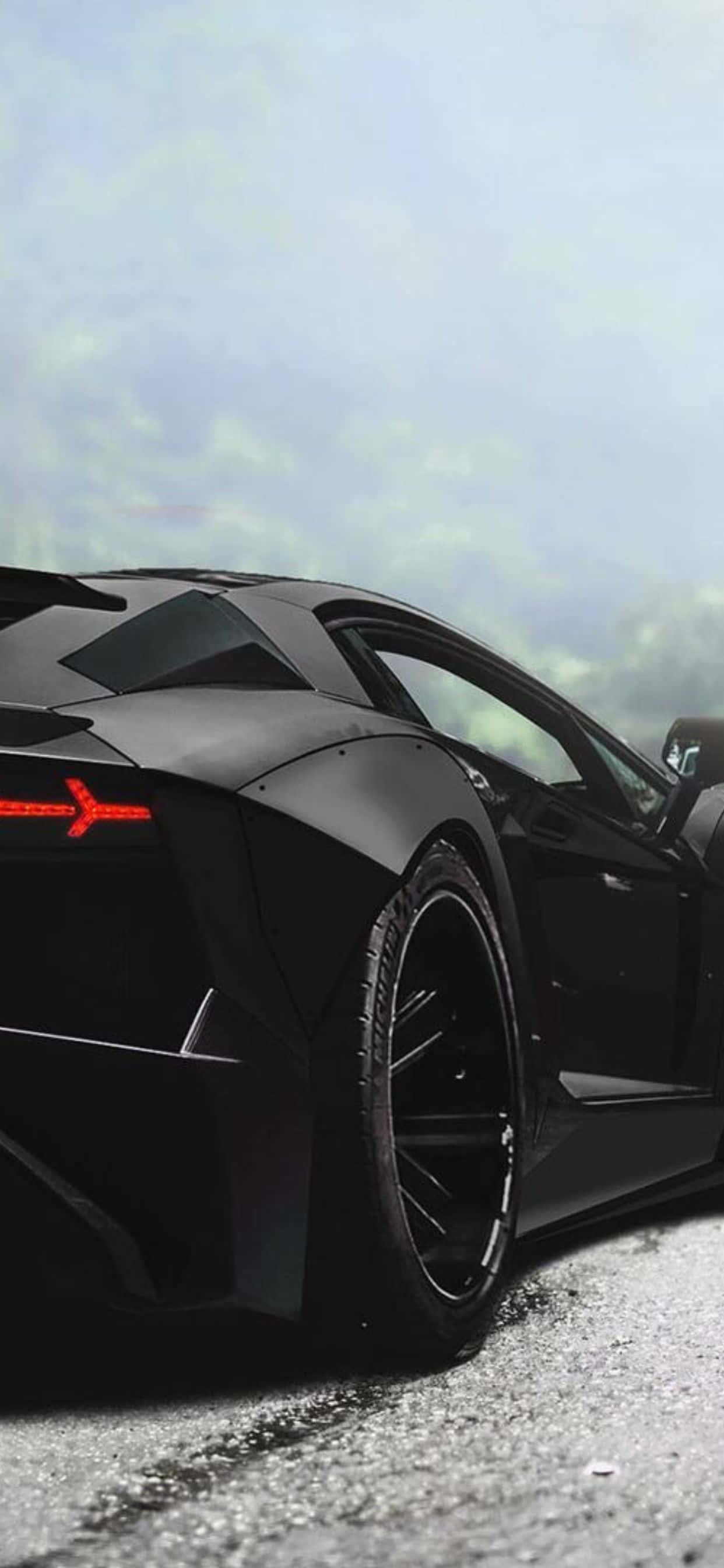 iPhone XS Max Lamborghini Черен Заден Фон Тапет