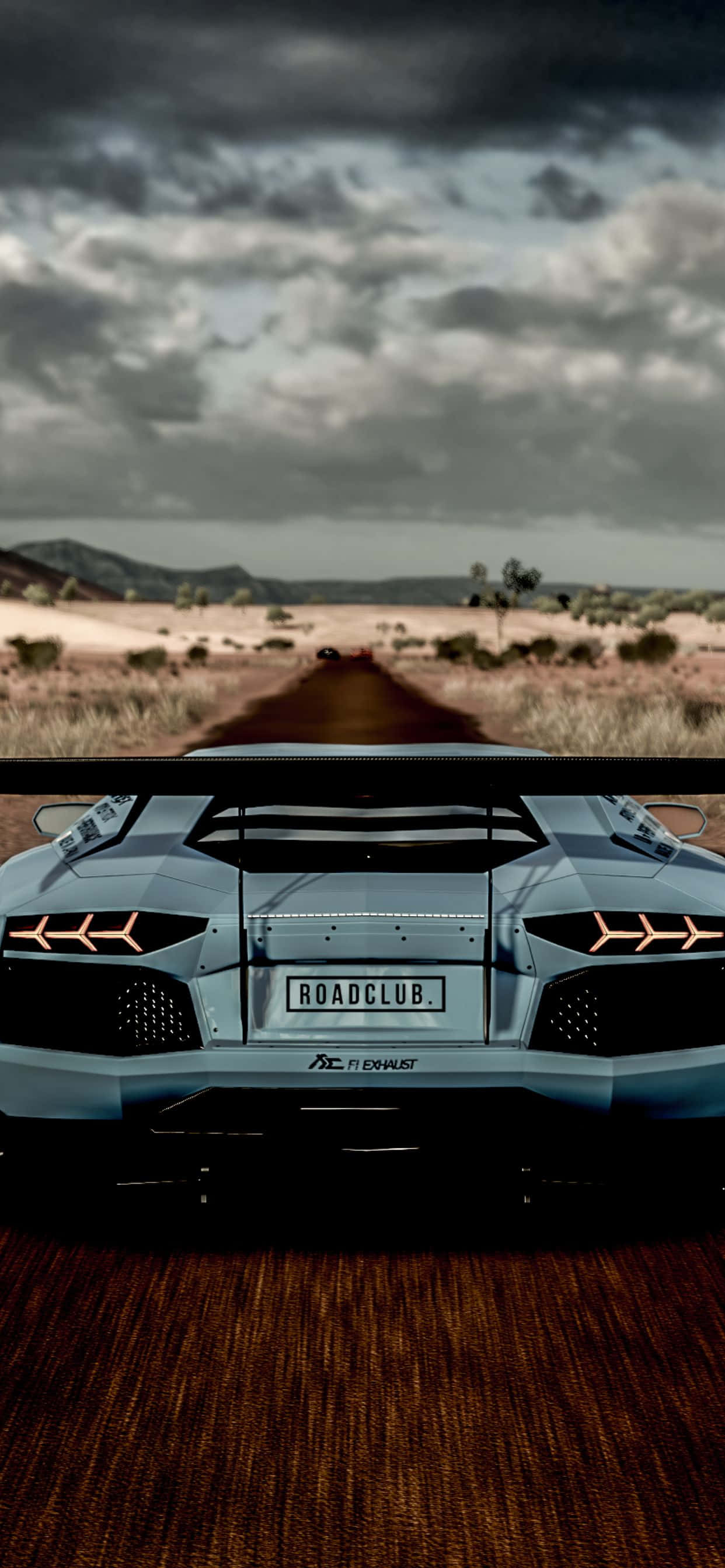 Фон за iPhone XS Max с изглед отзад на Lamborghini Aventador Тапет