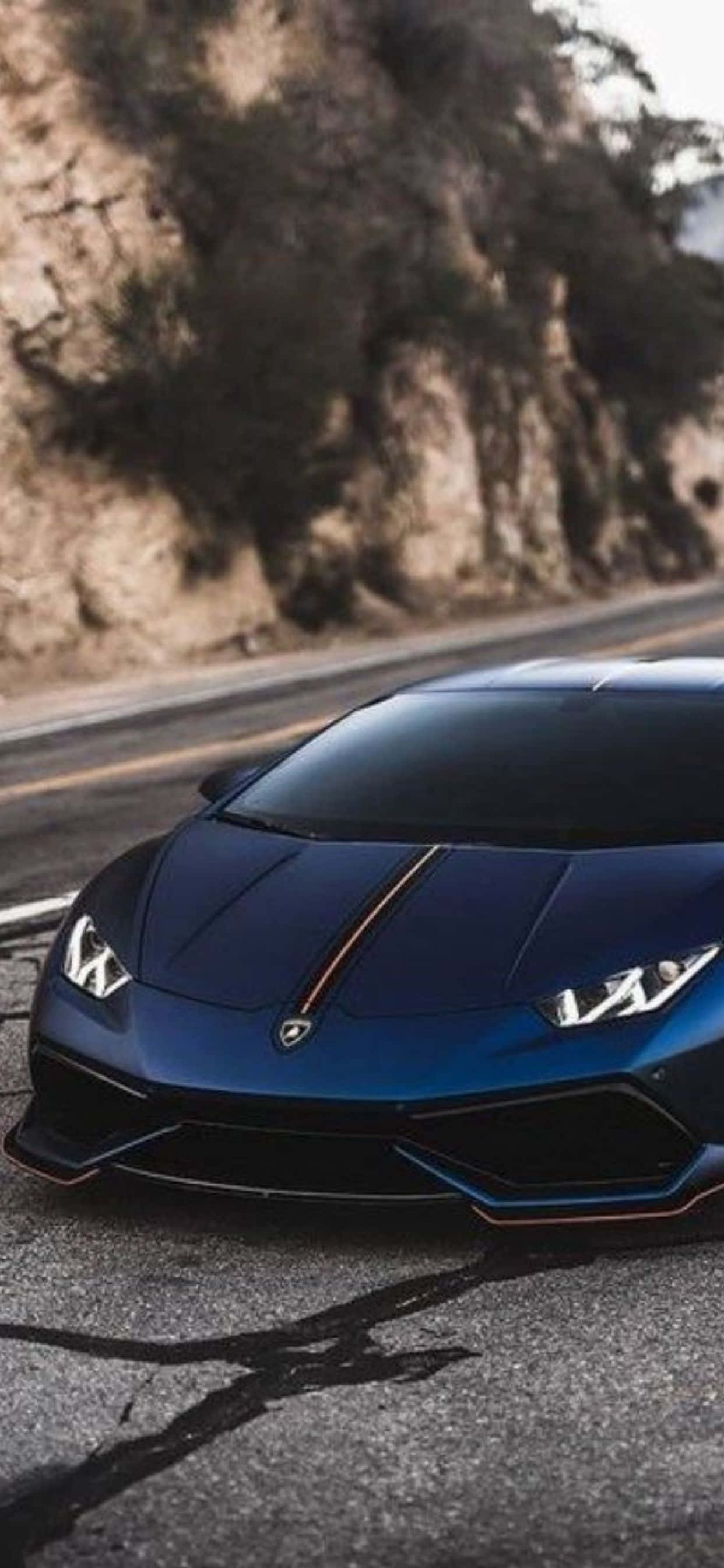Фон iPhone XS Max Lamborghini Blue Huracan Тапет