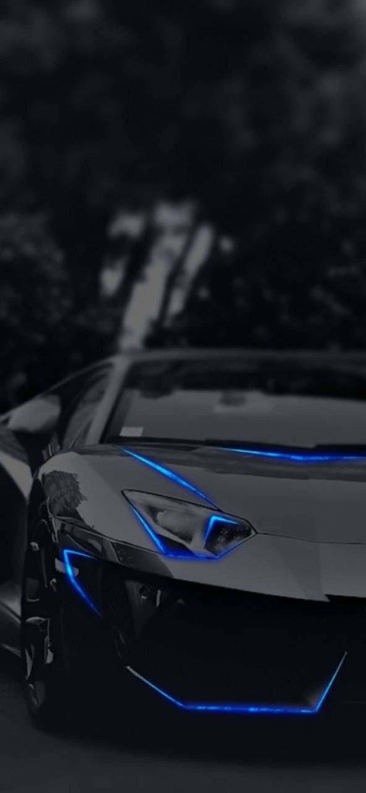 iPhone XS Max Lamborghini син фон Тапет