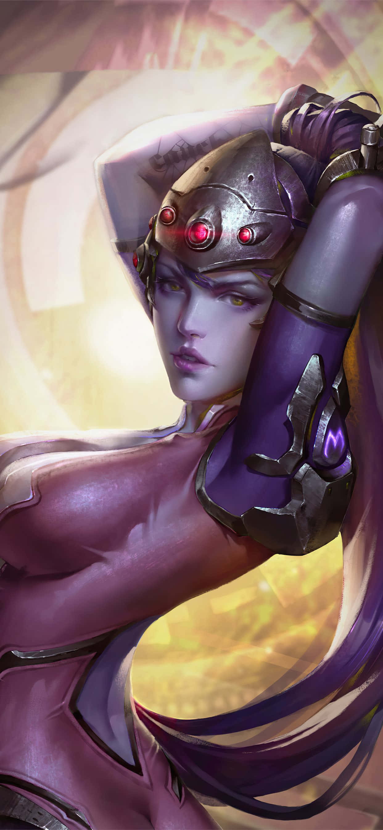 iPhone XS Max Overwatch фон Widowmaker гореща поза Тапет