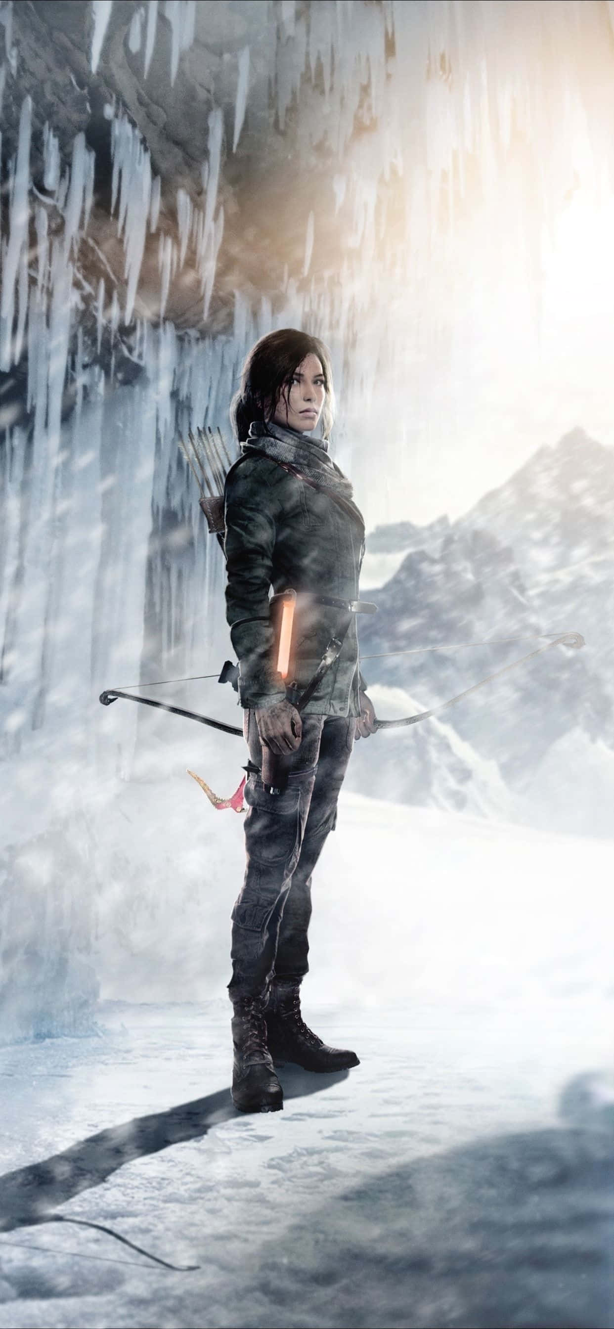“Открийте тайни и приключения на вашия iPhone Xs Max с Rise of the Tomb Raider" Тапет