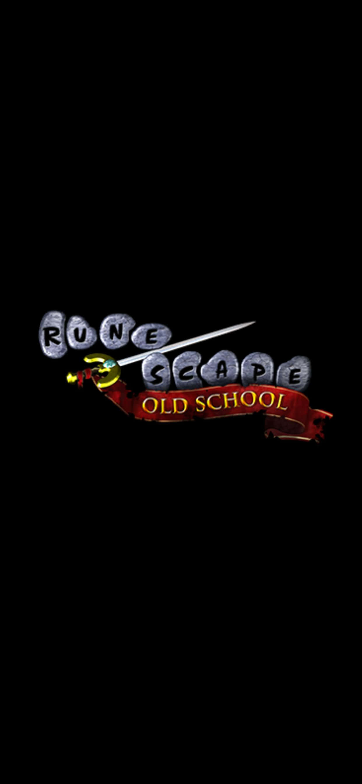Фон iPhone Xs Max Runescape Oldschool Logo Black Тапет
