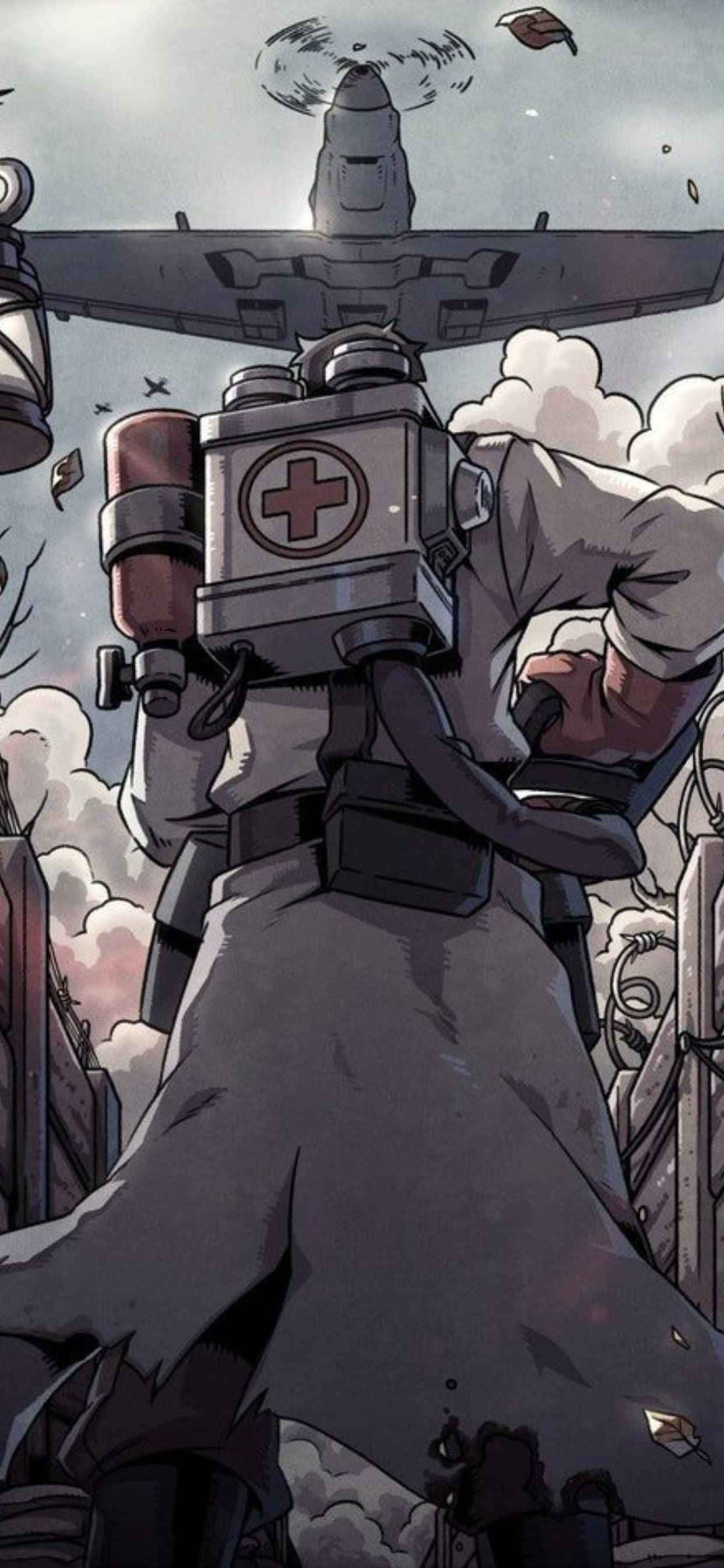 Медик самолет iPhone Xs Max Team Fortress 2 фон Тапет