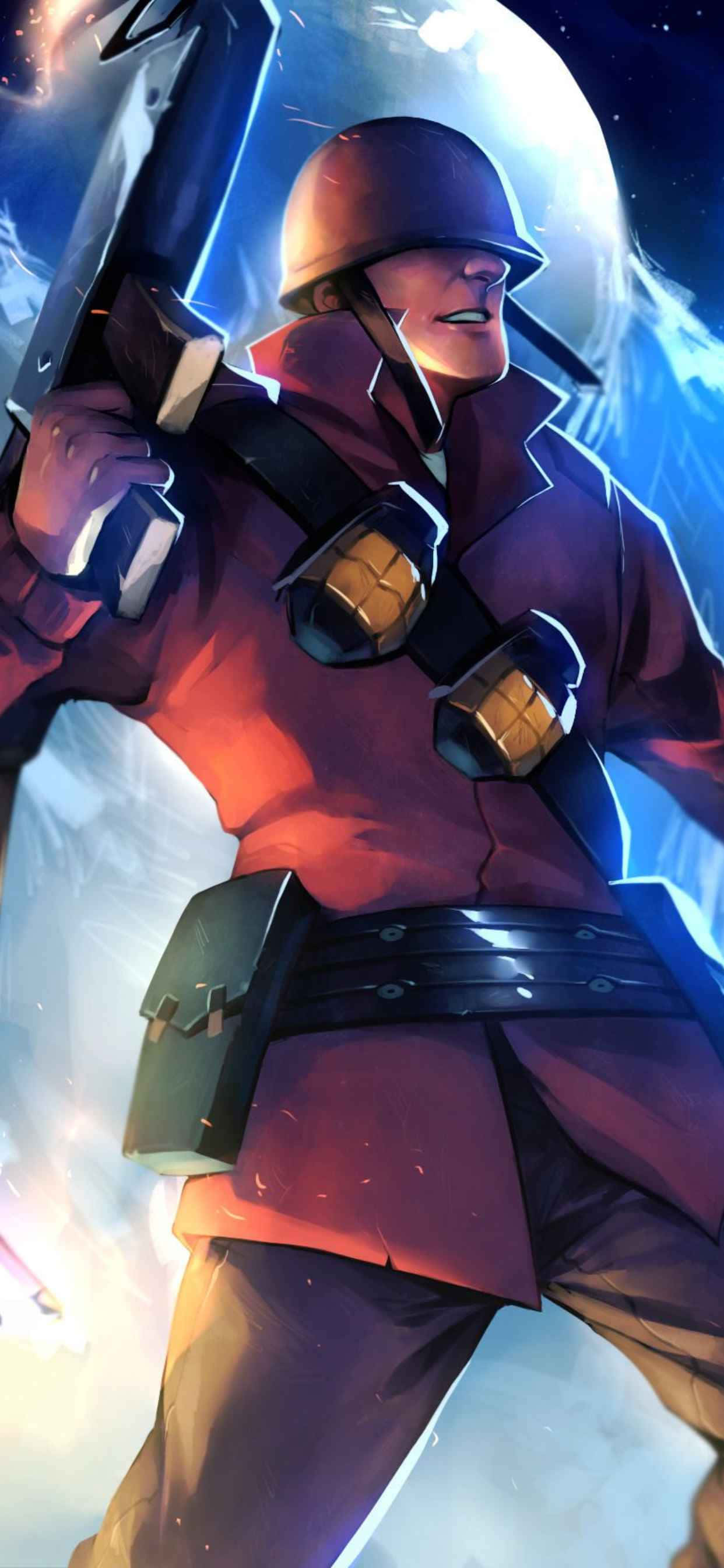 Анимиран червен войник iPhone Xs Max Team Fortress 2 фон Тапет
