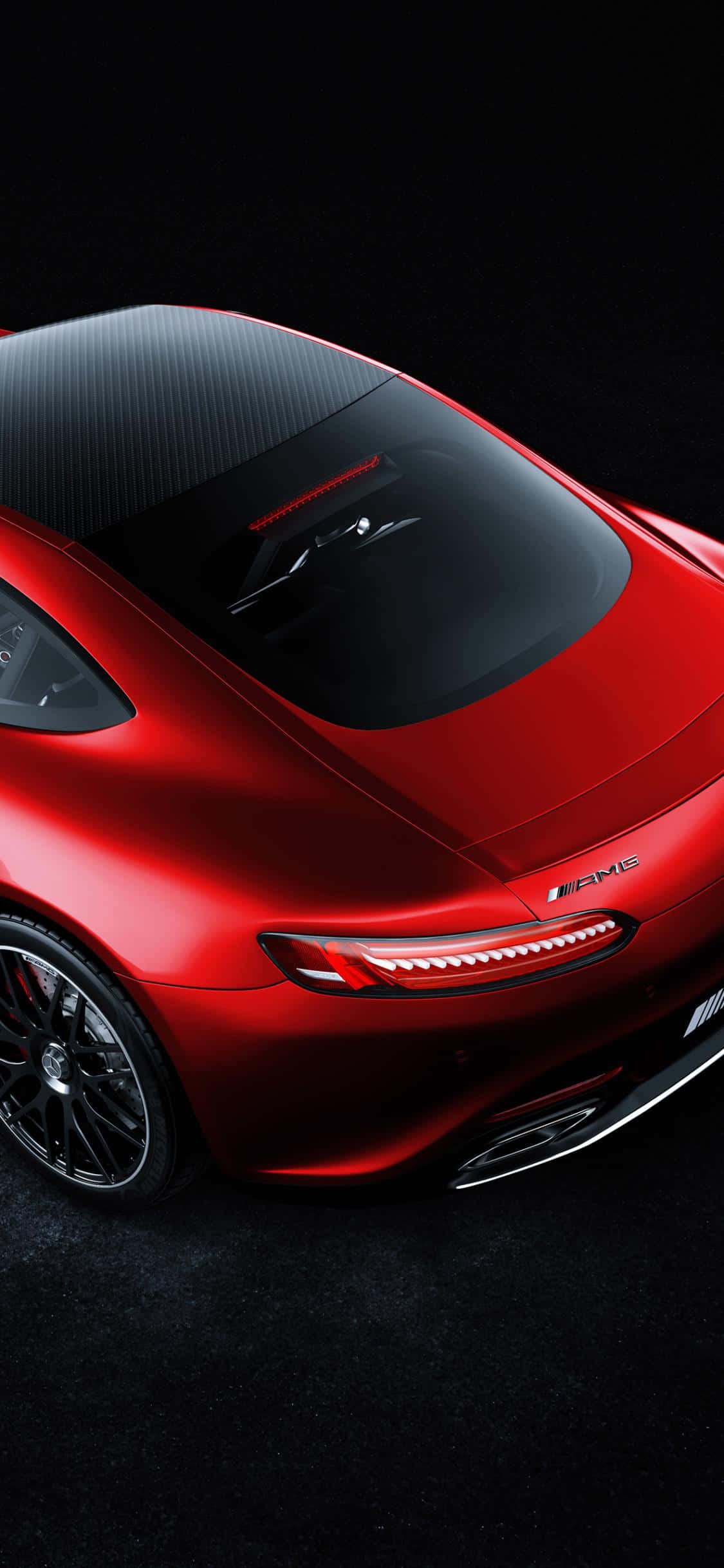 Блестящ червен iPhone Xs Mercedes Amg фон Тапет