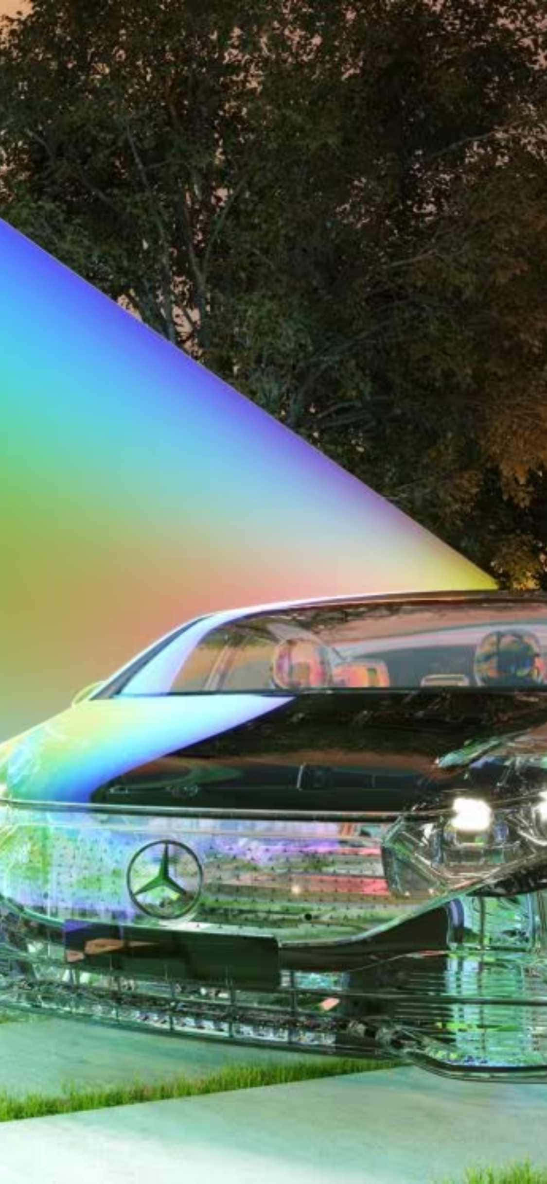 iPhone Xs Mercedes фон Отразящ Mercedes-Benz S-Class Тапет
