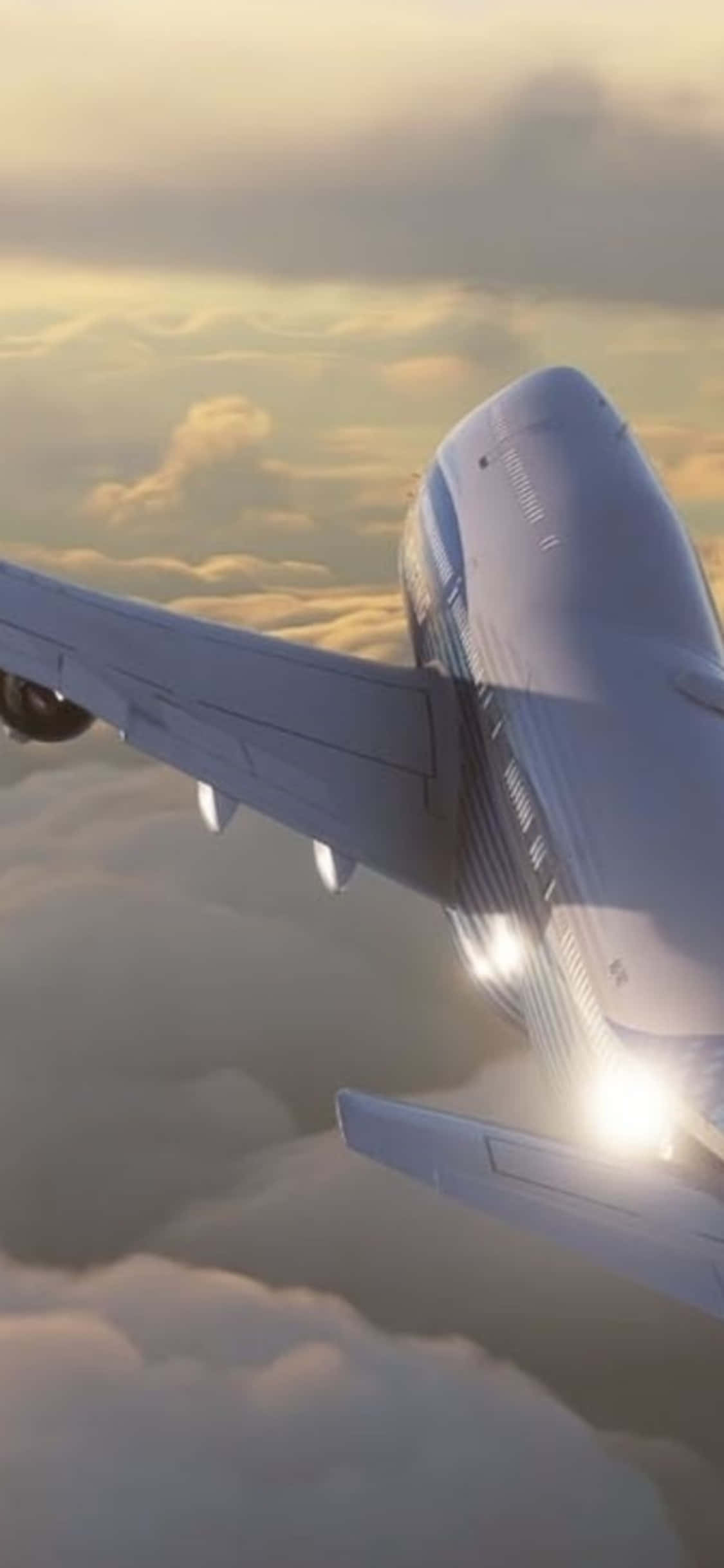 Вдигнете се в небеса с iPhone Xs и Microsoft Flight Simulator Тапет