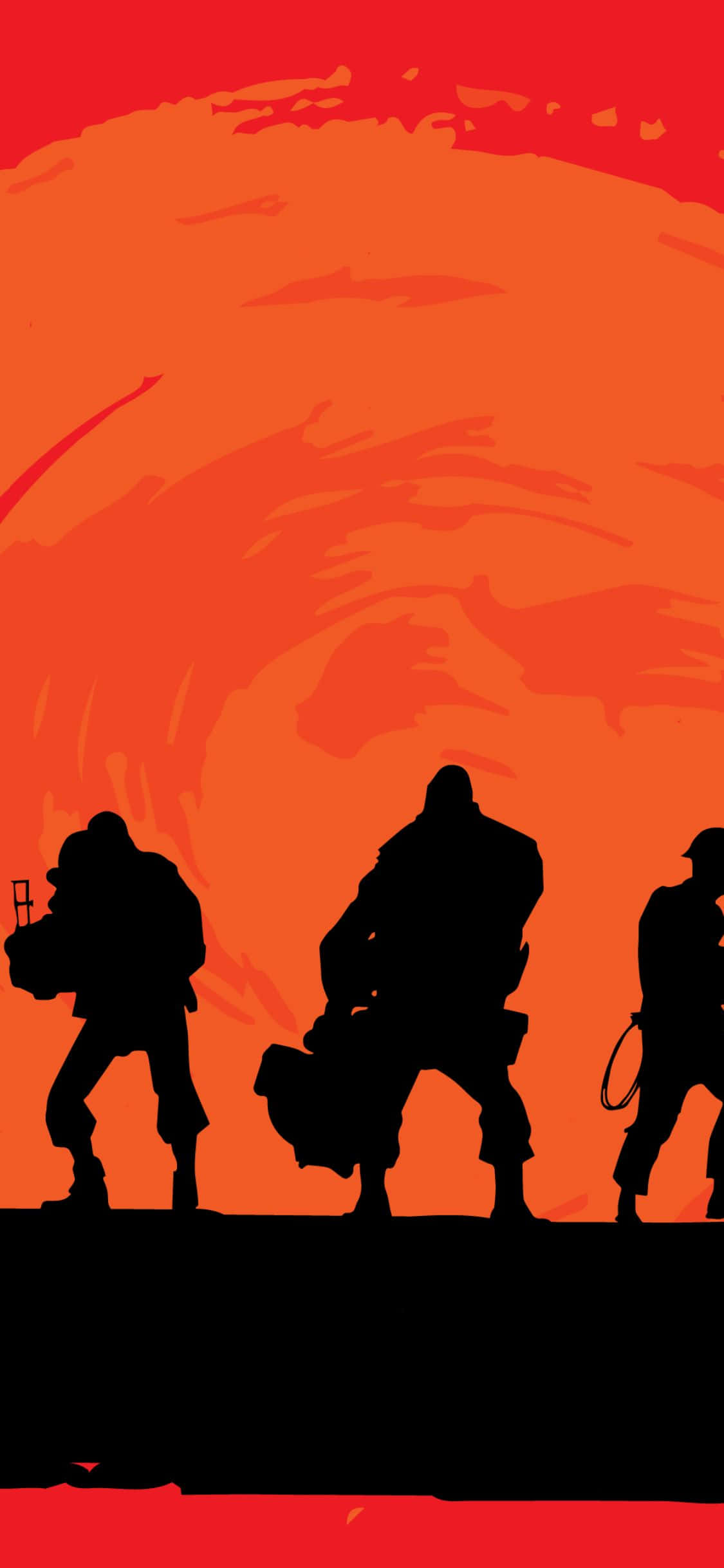 iPhone XS Team Fortress 2 силуетна илюстрация фон Тапет